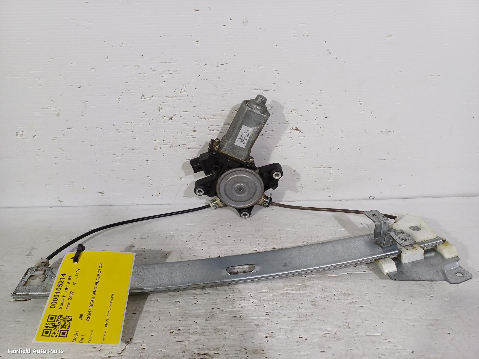 2005-2008 Mitsubishi 380 Right Rear Wnd Reg Motor