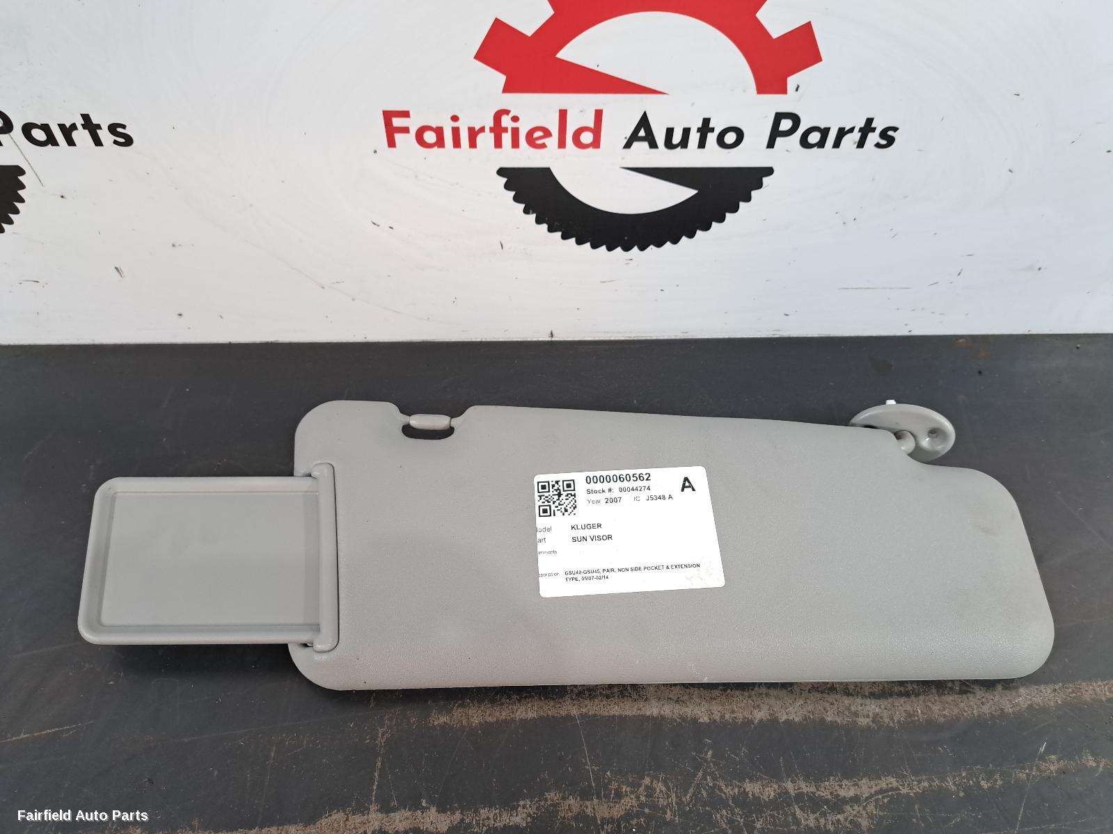 2007-2014 Toyota Kluger Sunvisor