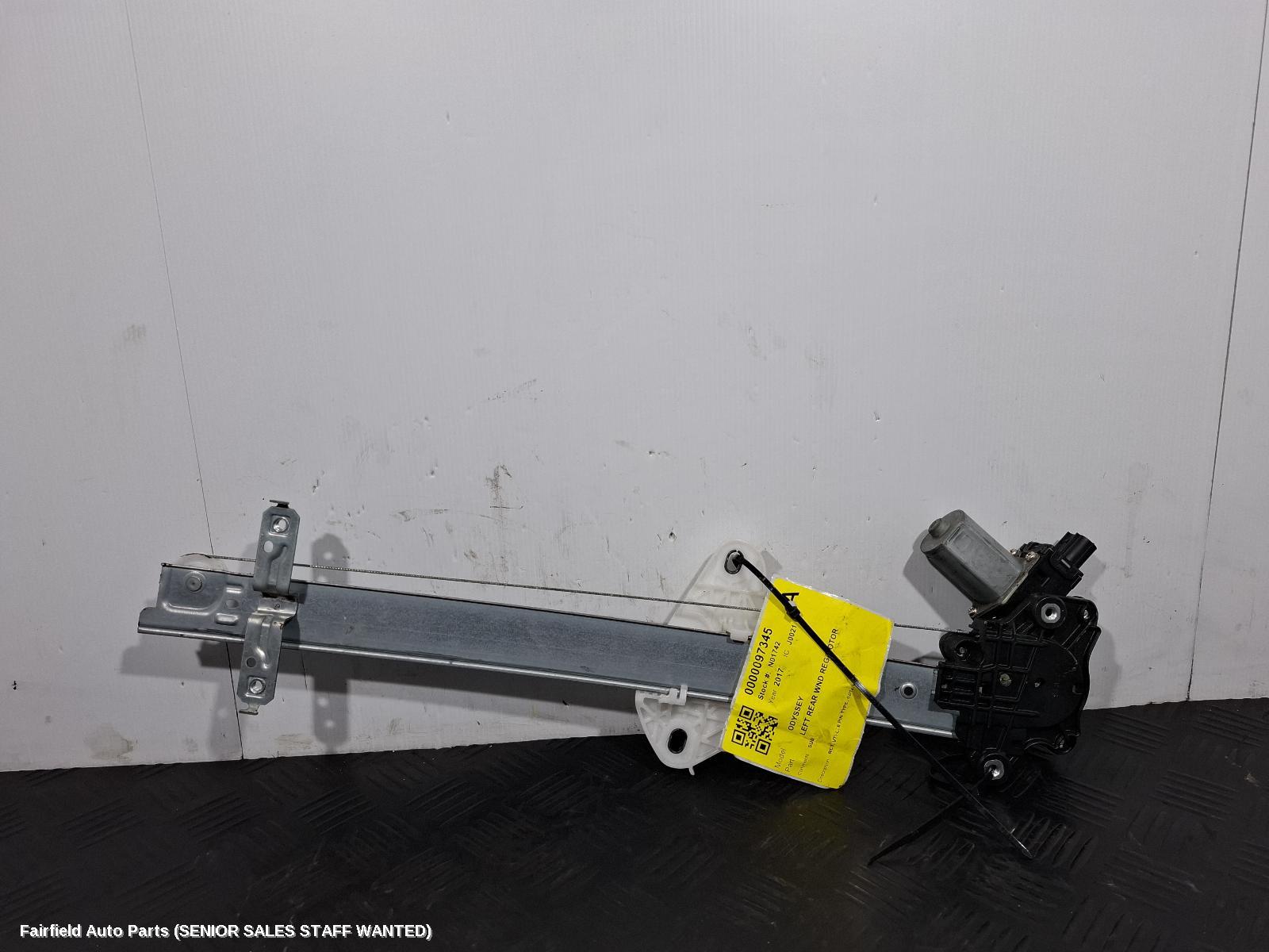 2017 Honda Odyssey Left Rear Wnd Reg Motor