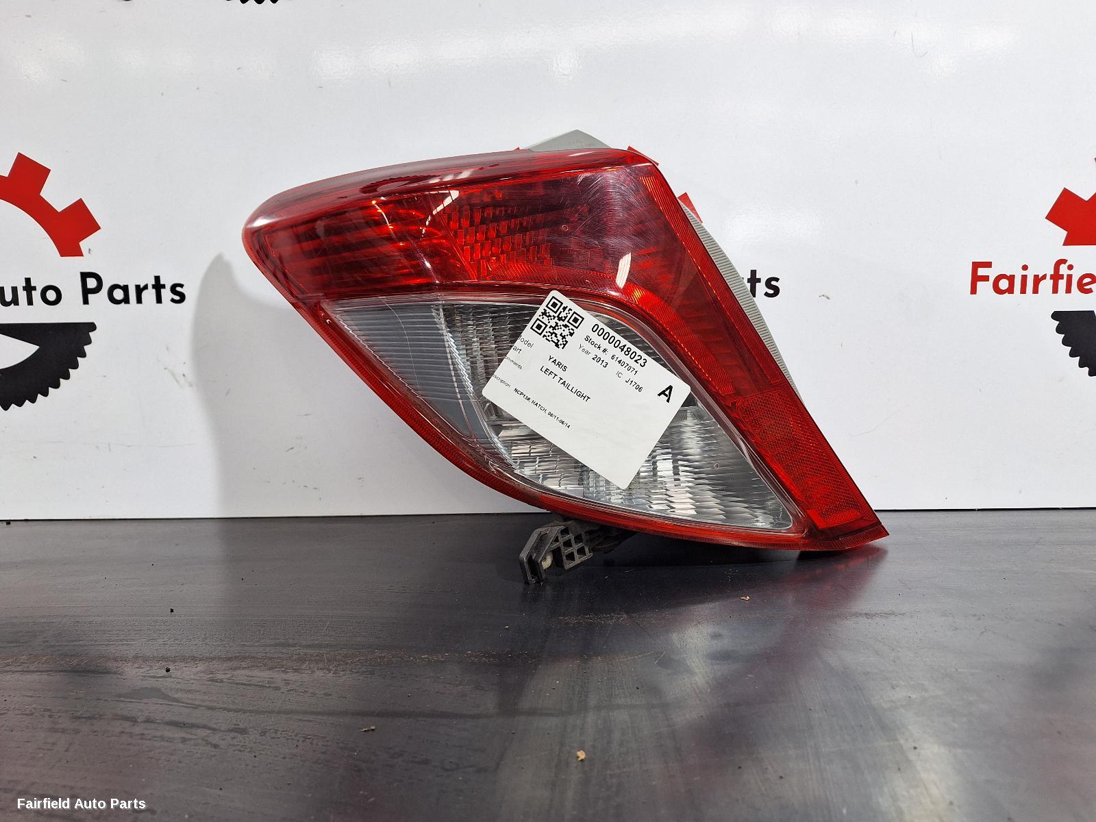 2013 Toyota Yaris Left Taillight