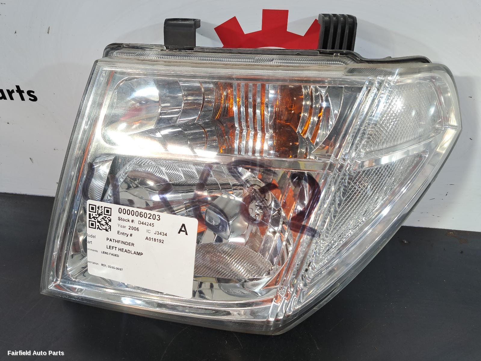 2005-2007 Nissan Pathfinder Left Headlamp