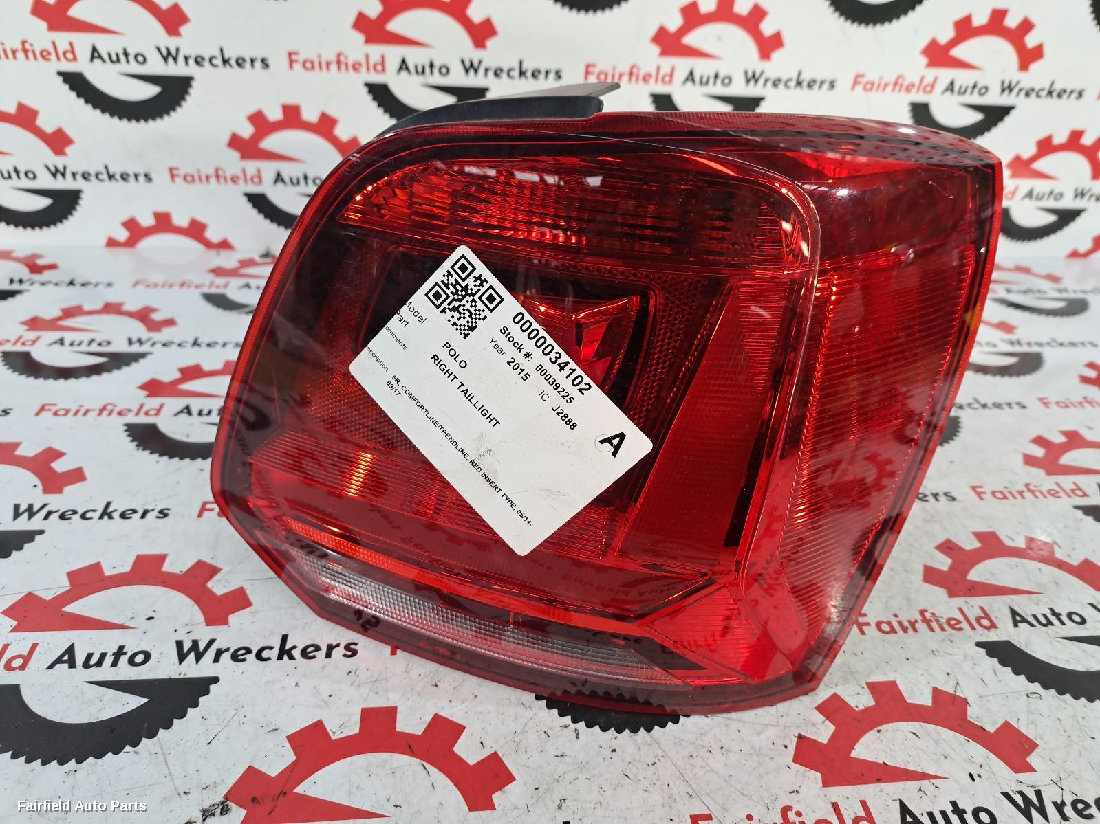 2015 Volkswagen Polo Right Taillight