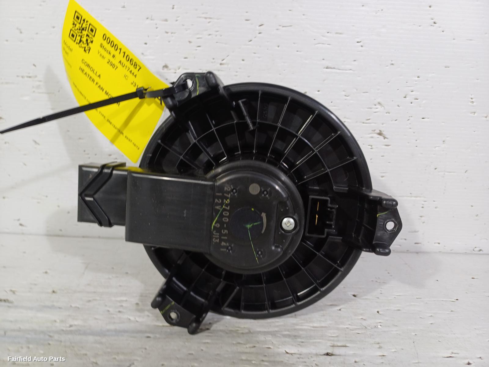 2007-2013 Toyota Corolla Heater Fan Motor