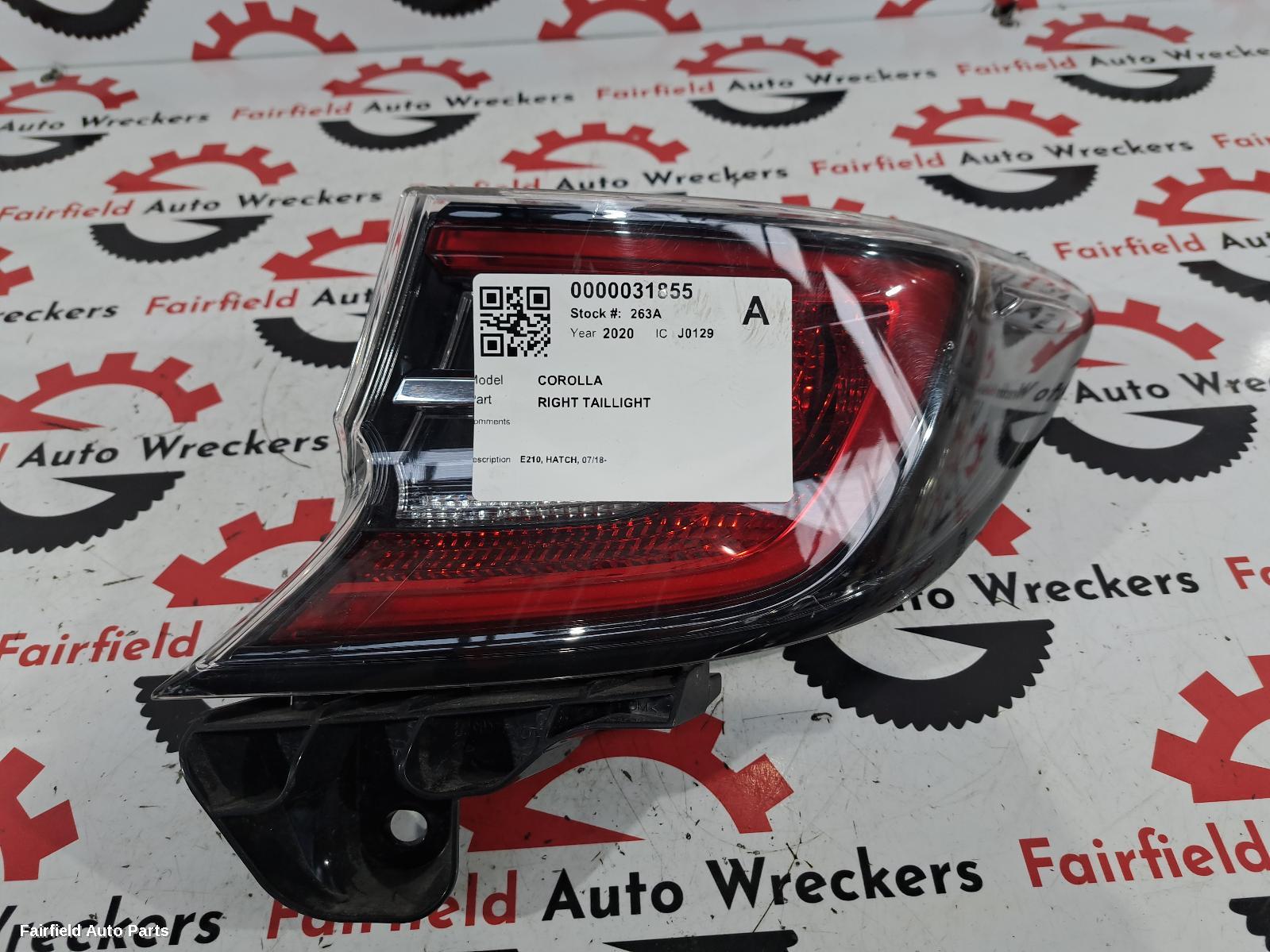2020 Toyota Corolla Right Taillight