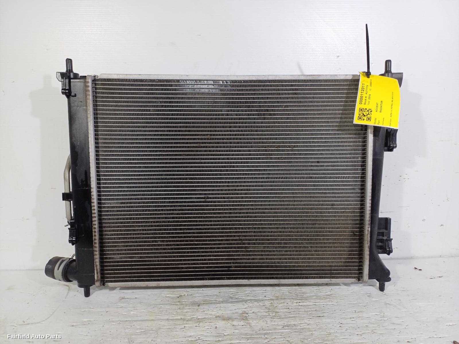 2015-2019 Hyundai Accent Radiator