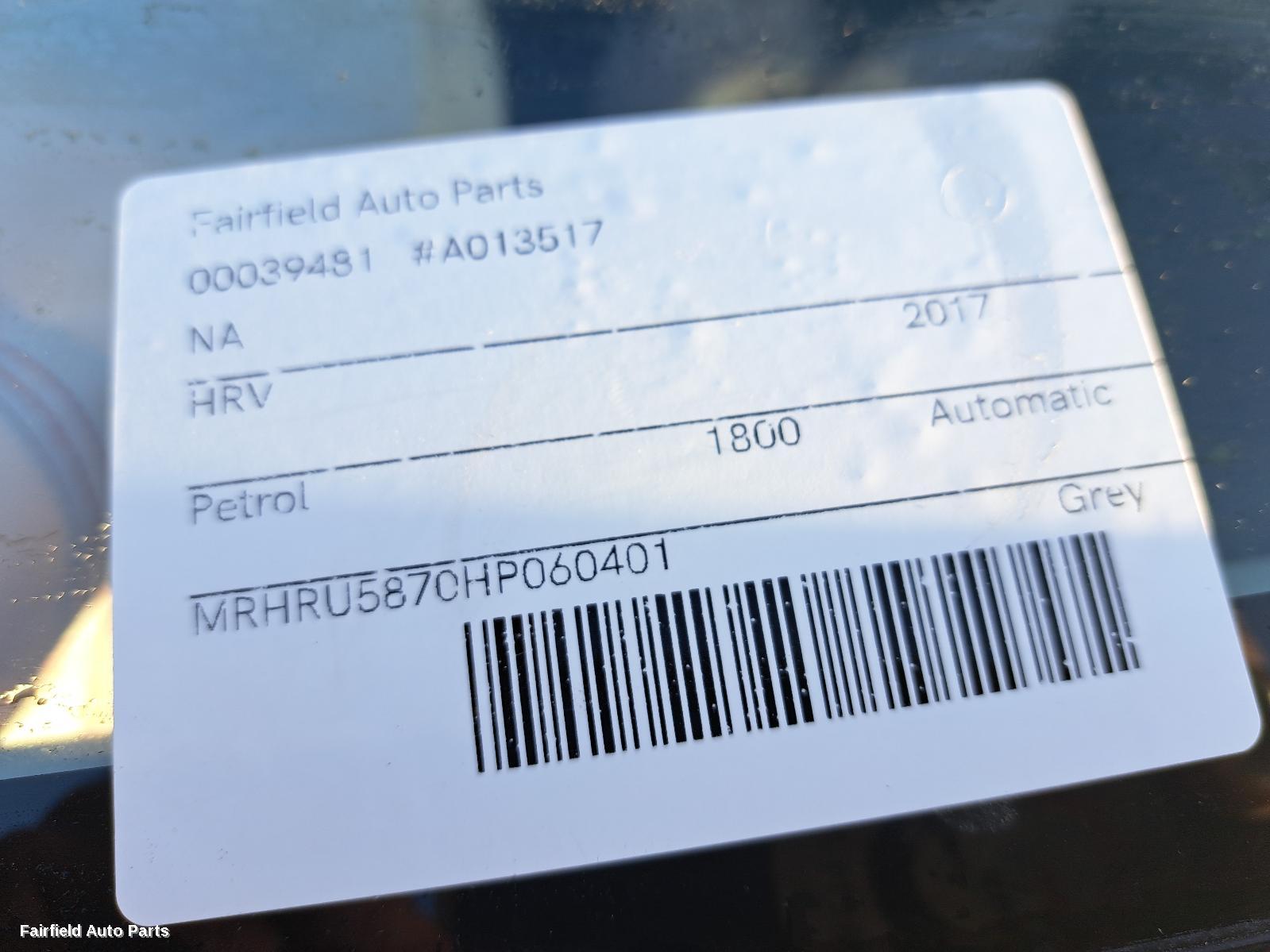 2017 Honda Hrv Rear Bumper