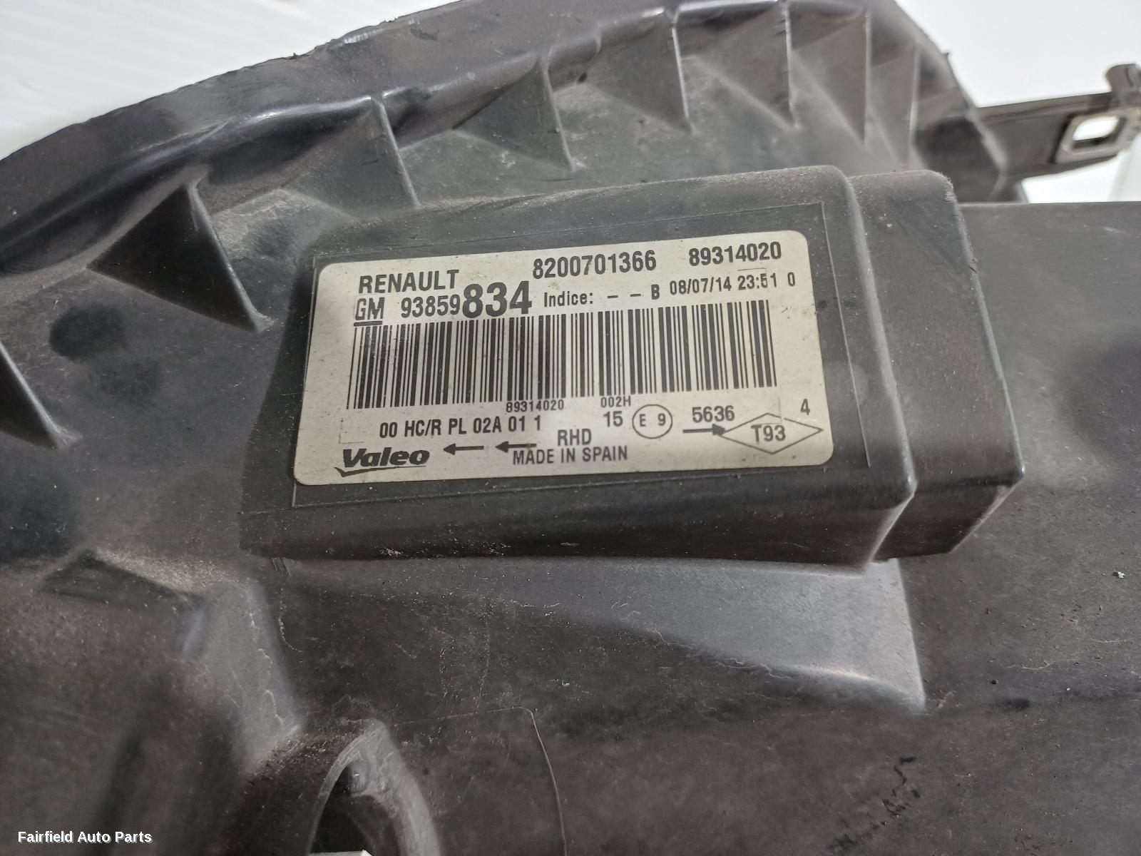 2007-2014 Renault Trafic Right Headlamp