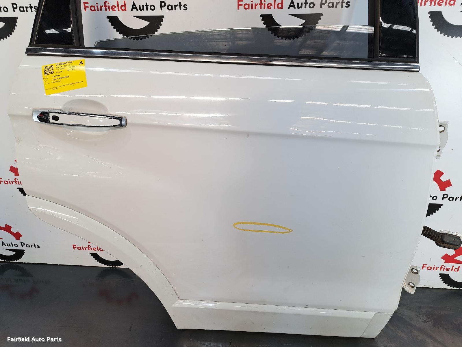 2016 Holden Captiva Right Rear Door Sliding