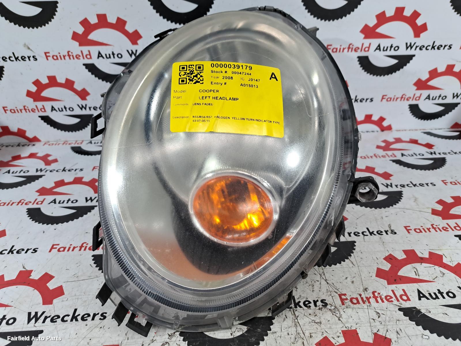2008 Mini Cooper Left Headlamp