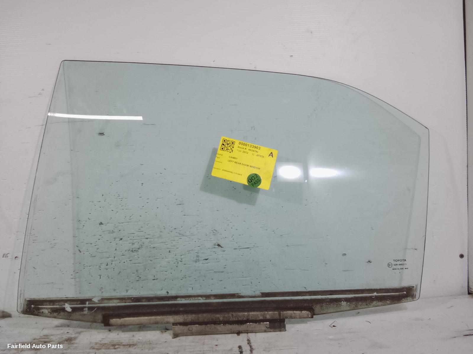 2011-2015 Toyota Camry Left Rear Door Window