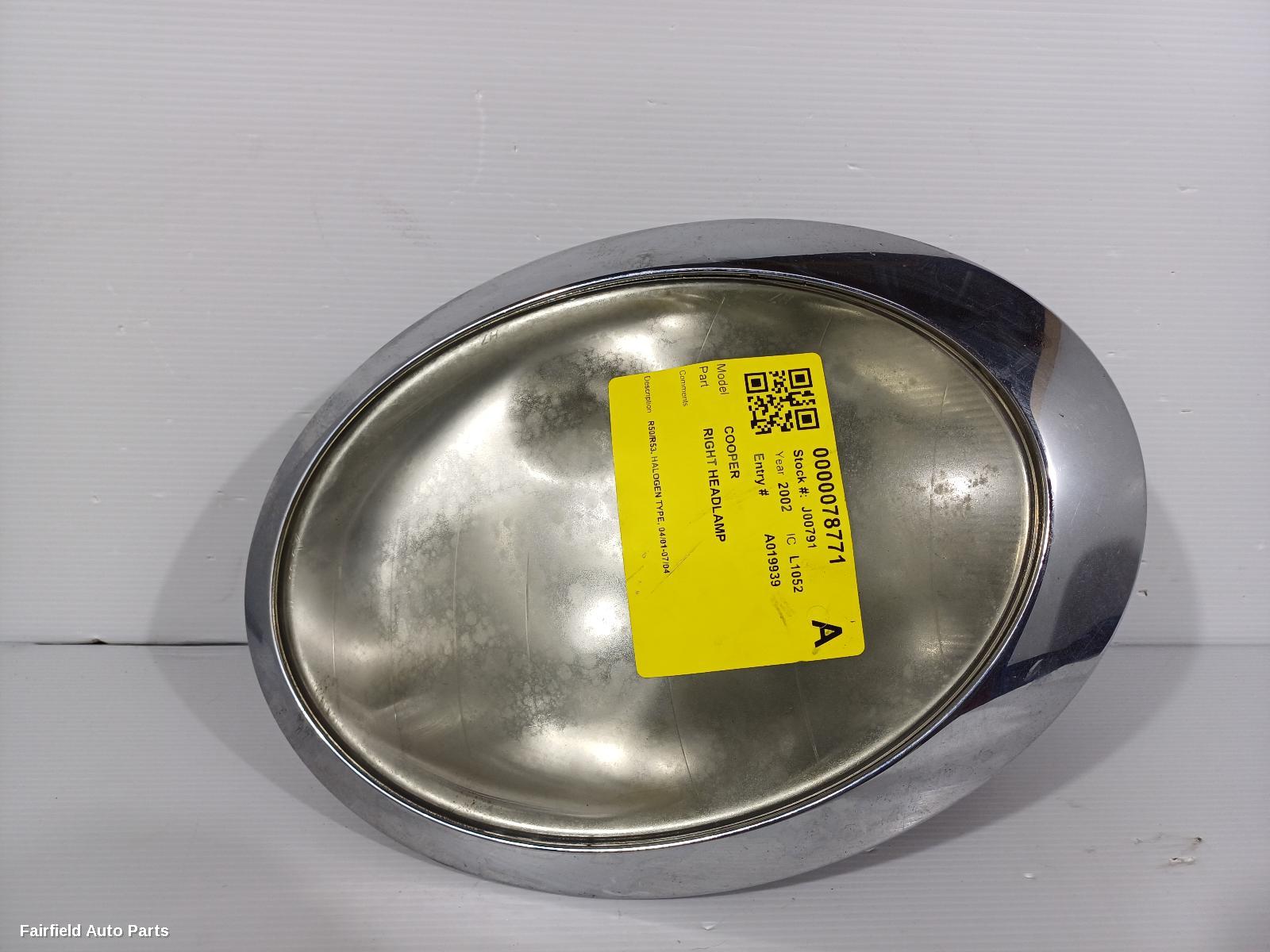 2001-2004 Mini Cooper Right Headlamp