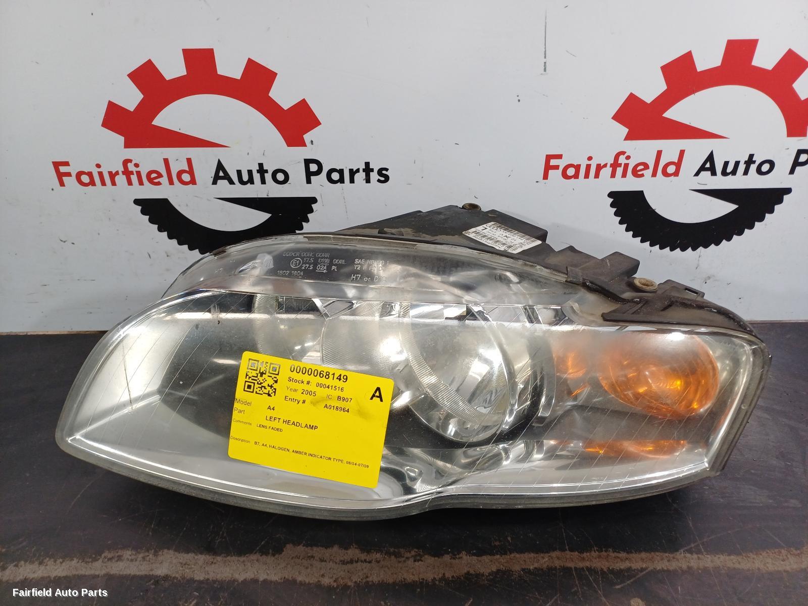 2004-2009 Audi A4 Left Headlamp