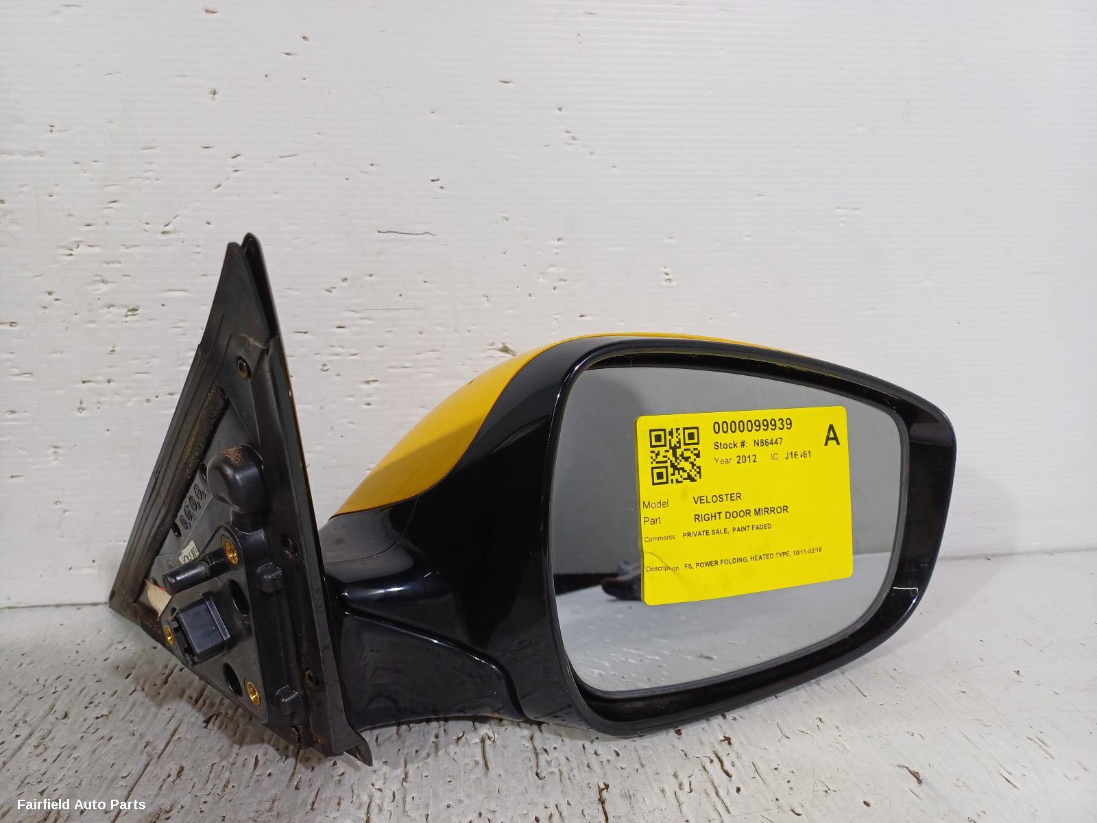 2011-2018 Hyundai Veloster Right Door Mirror
