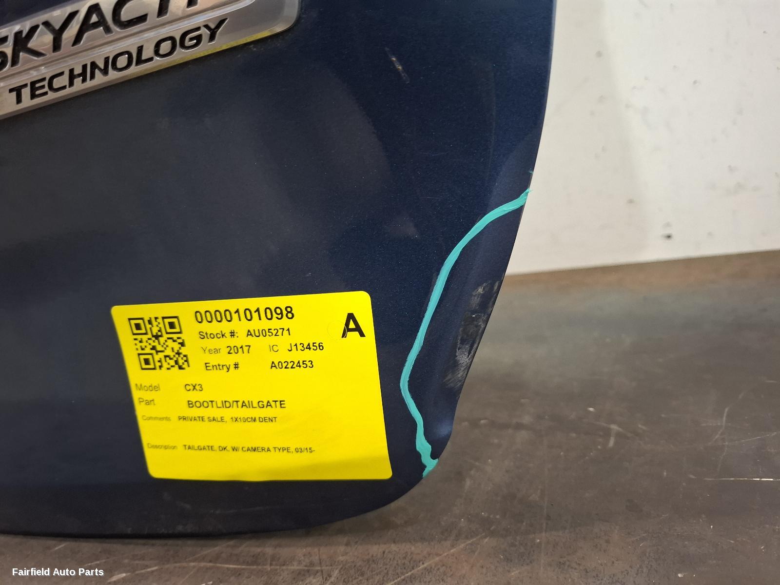 2015-2025 Mazda Cx3 Bootlid Tailgate