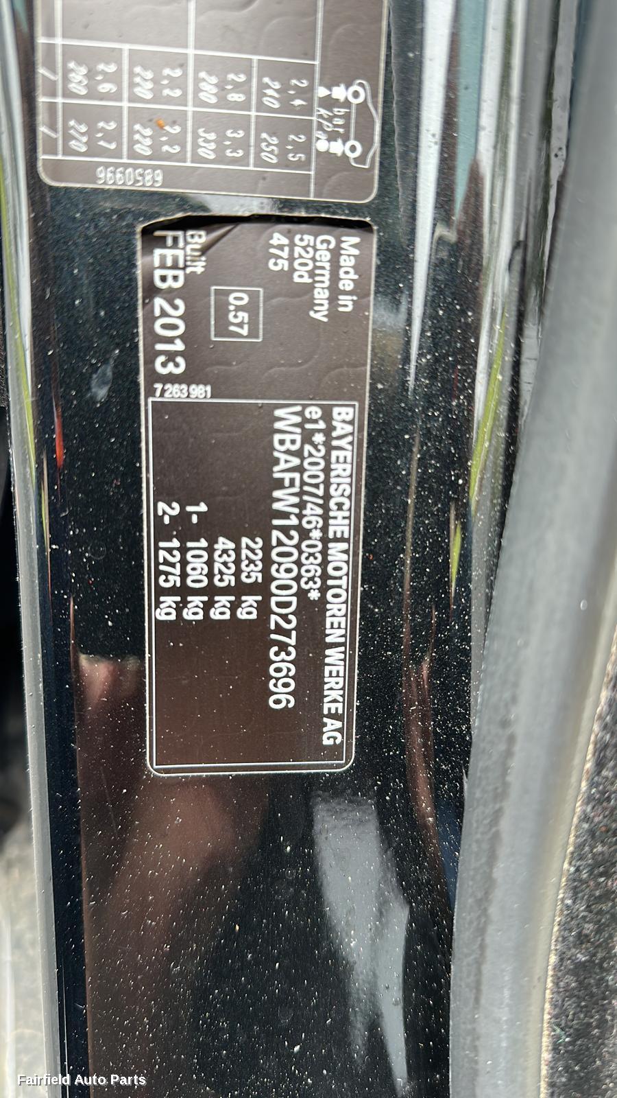 2013 Bmw 5 Series Left Taillight