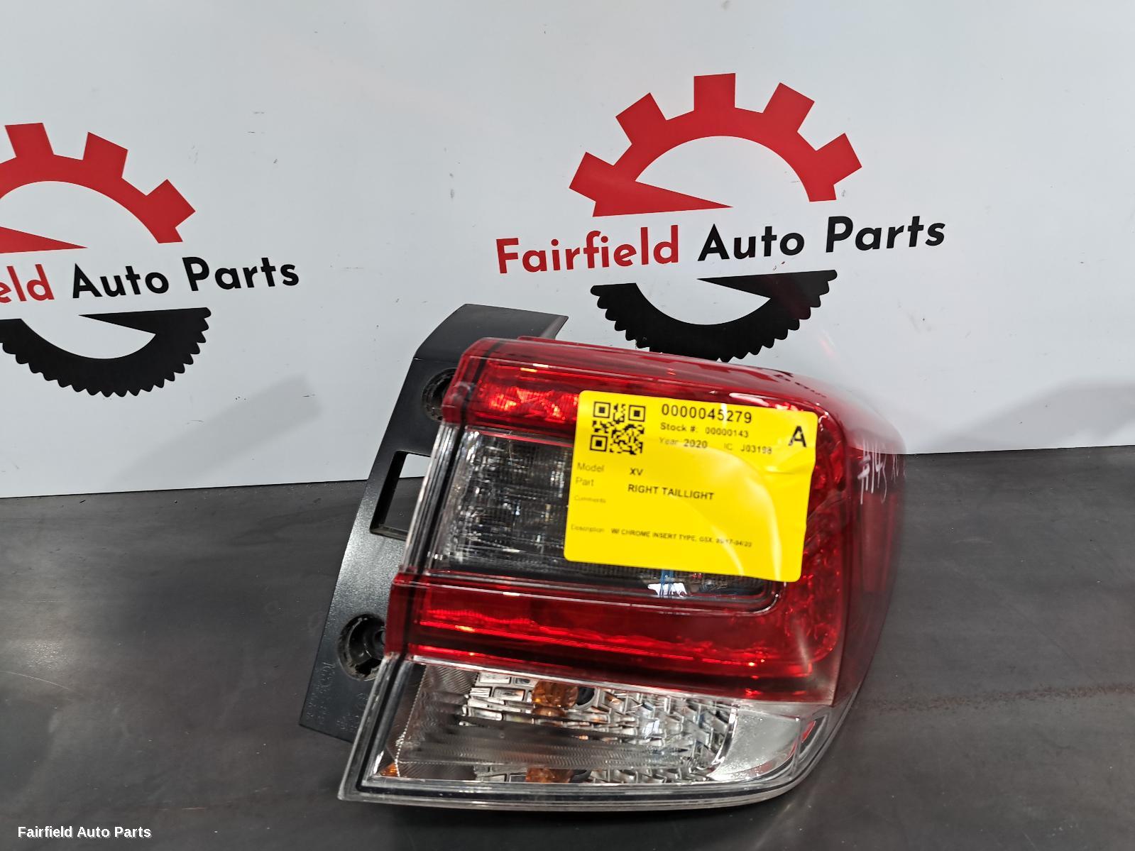 2017-2020 Subaru Xv Right Taillight