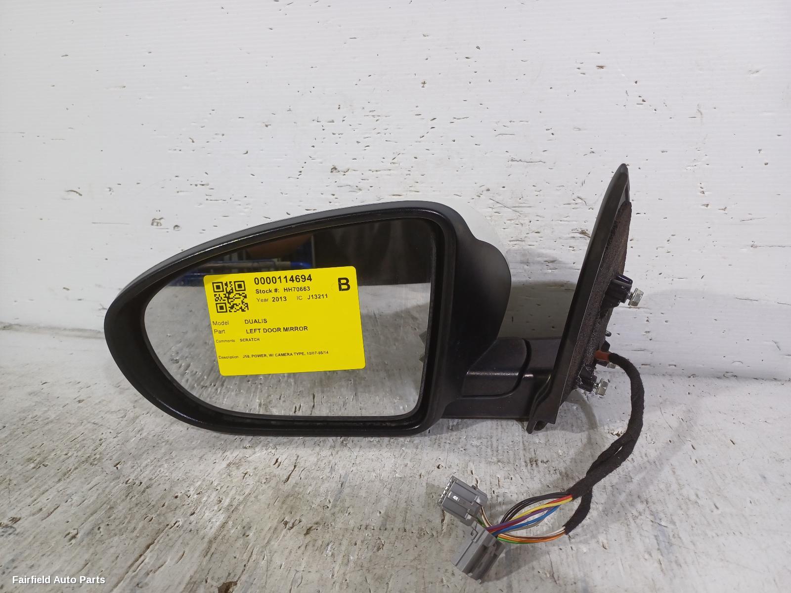2007-2014 Nissan Dualis Left Door Mirror