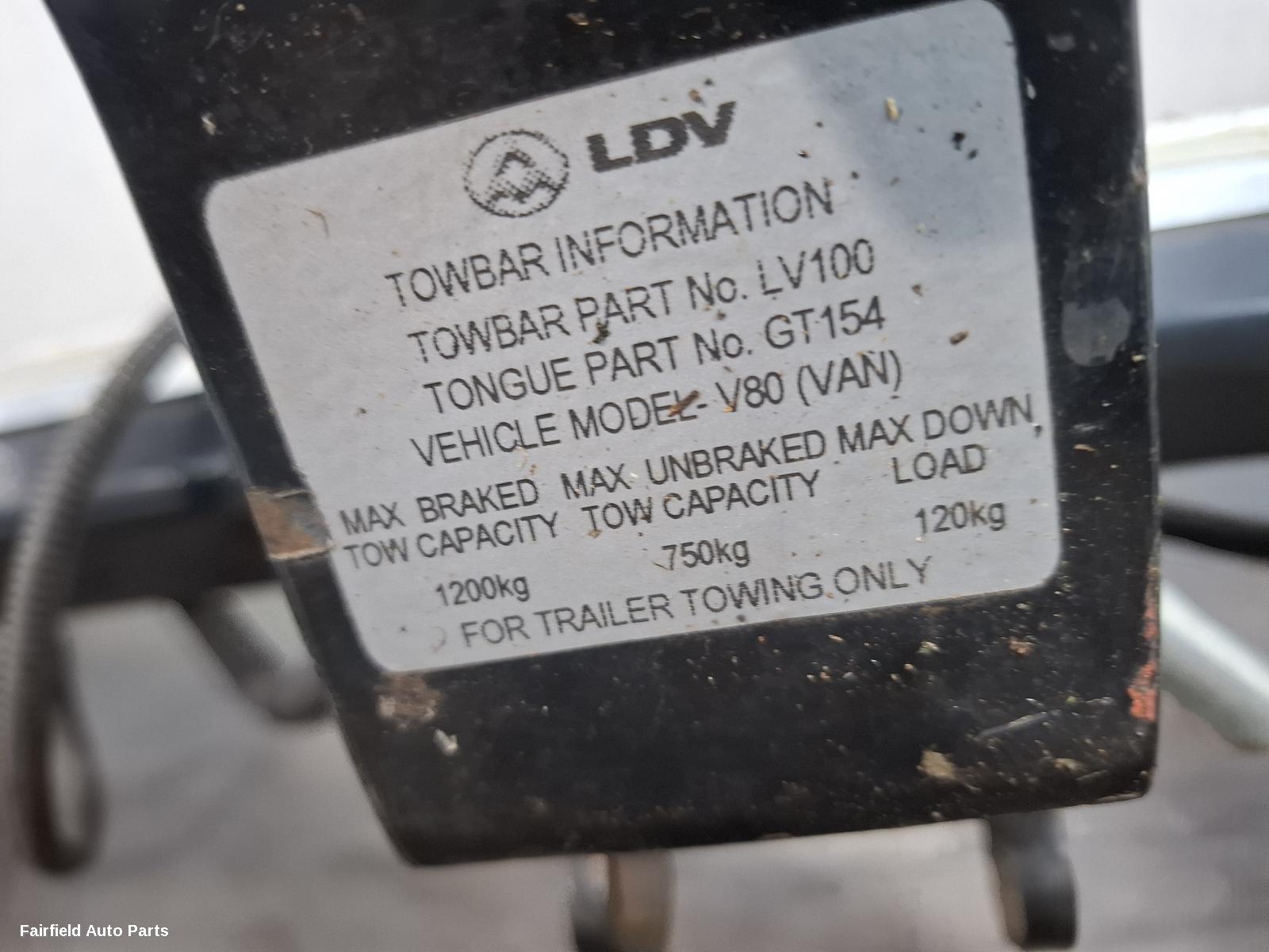 2018 Ldv V80 Towbar