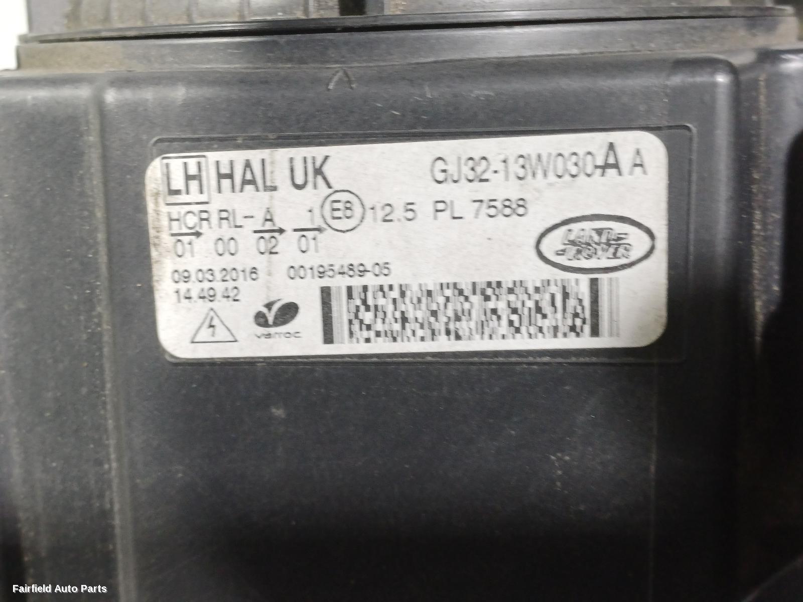 2015-2019 Land Rover Rangerover Evoque Left Headlamp