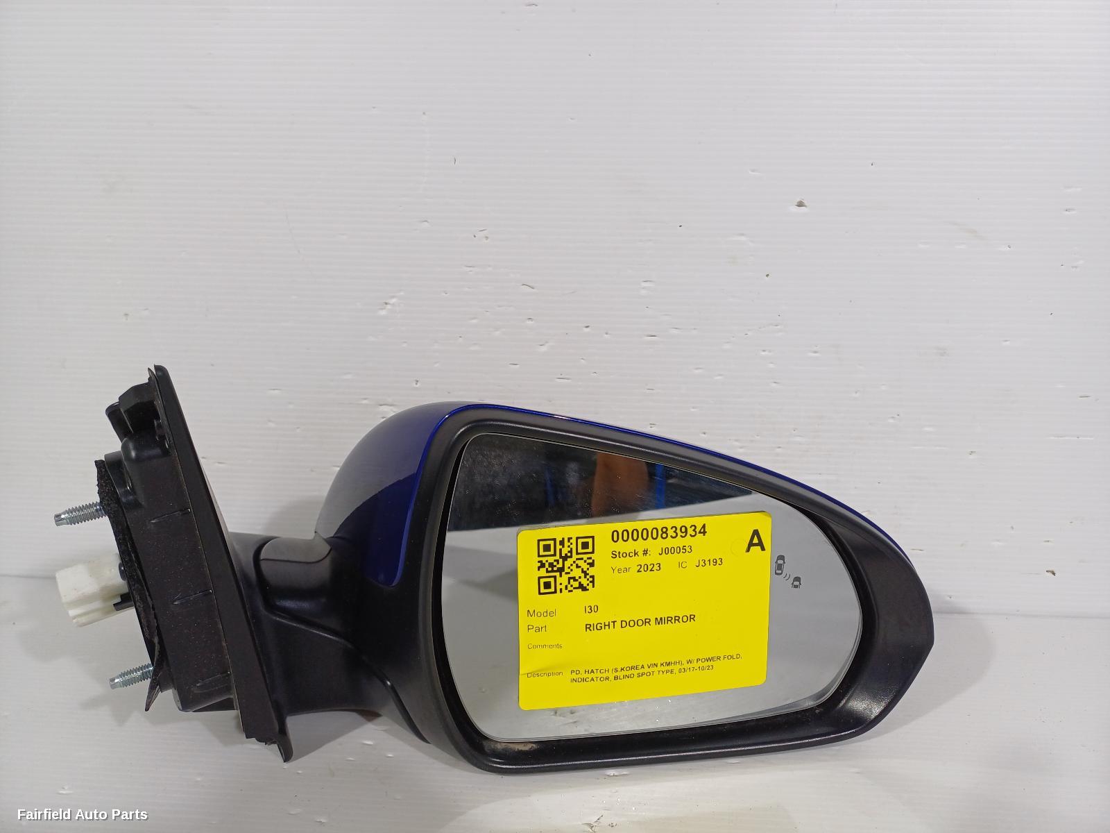 2023 Hyundai I30 Right Door Mirror