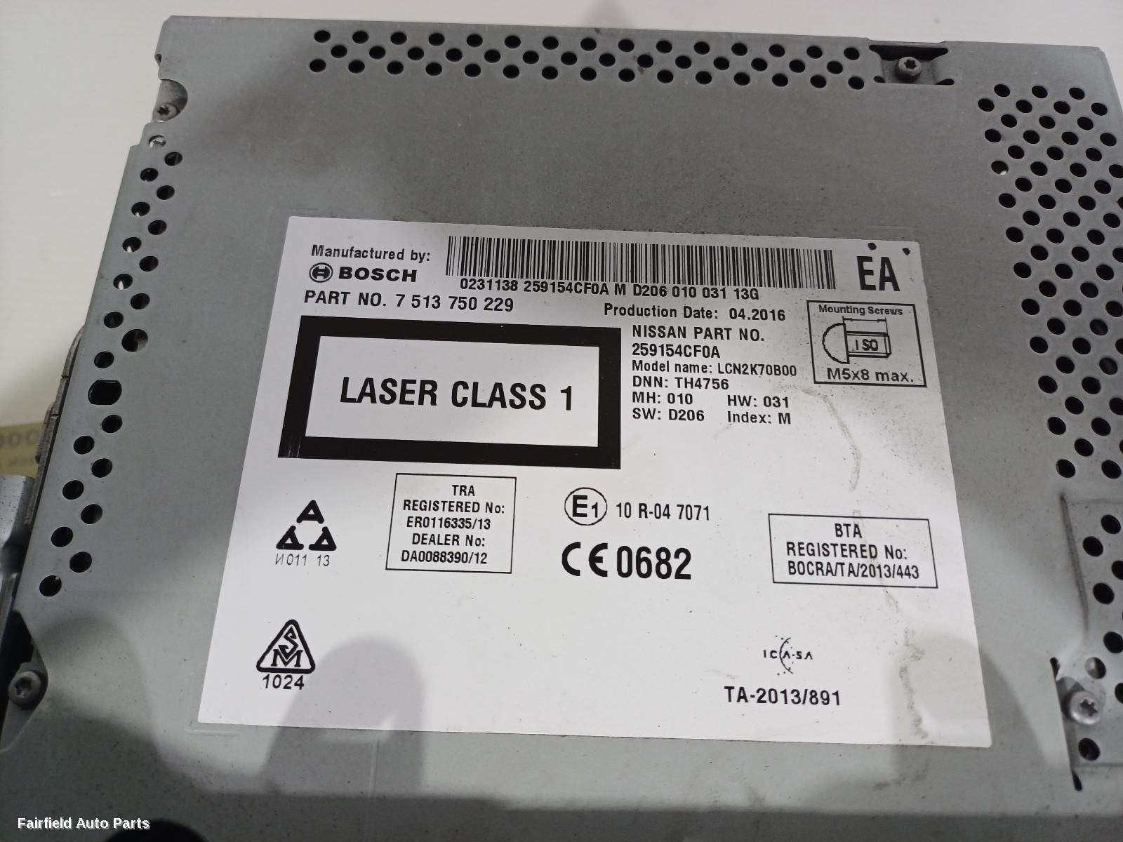 2014-2020 Nissan Xtrail Radio Cd Dvd Sat Tv
