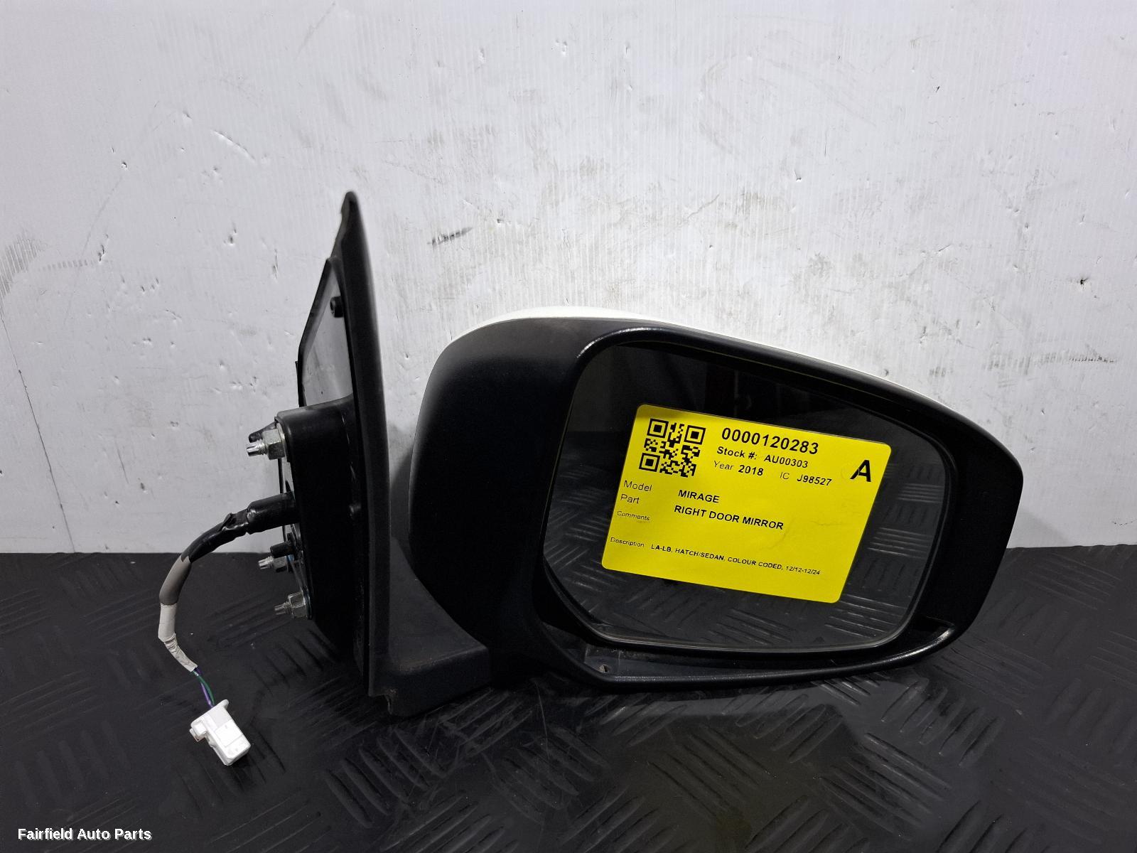 2012-2024 Mitsubishi Mirage Right Door Mirror