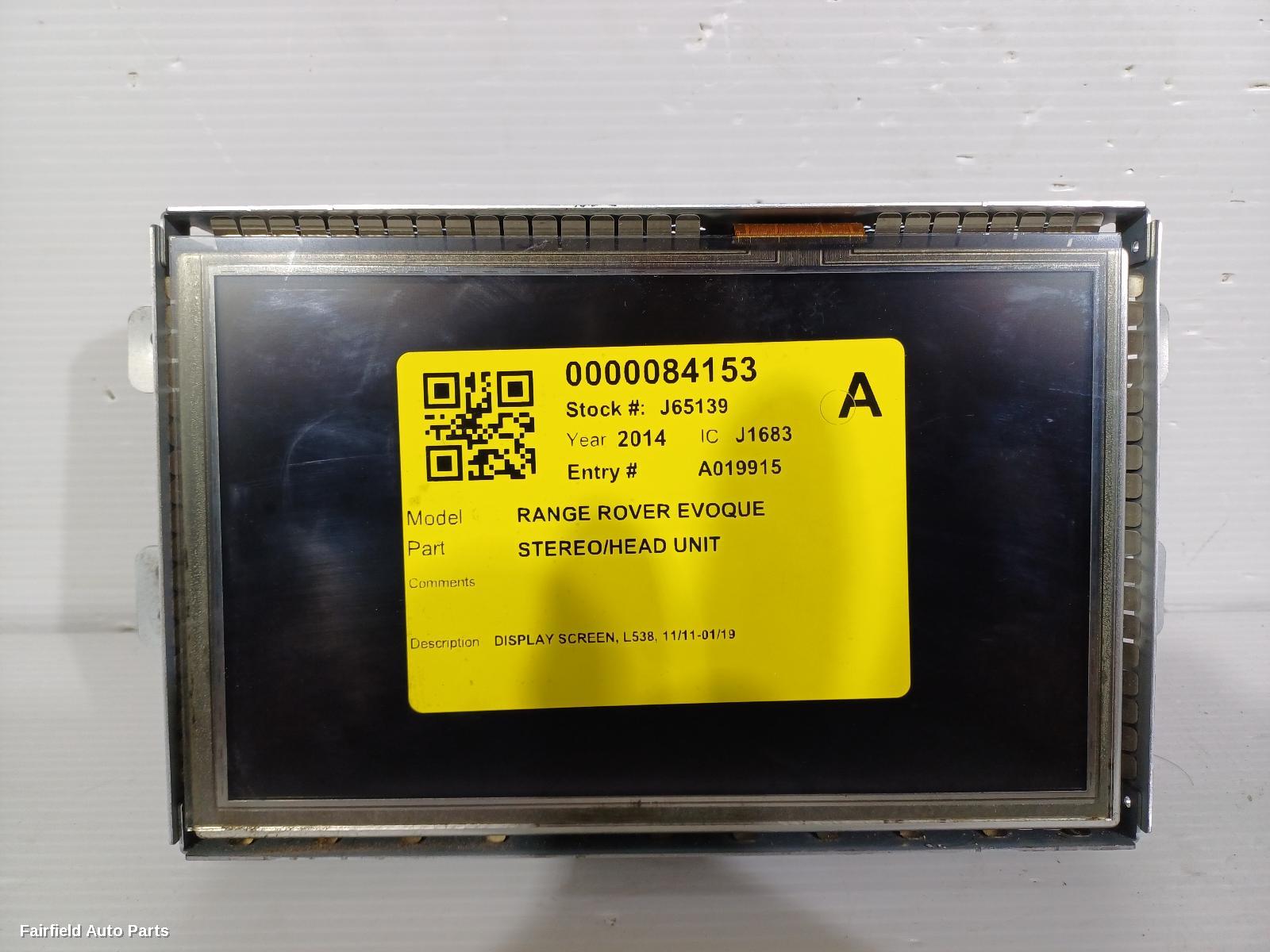 2011-2019 Land Rover Rangerover Evoque Radio Cd Dvd Sat Tv