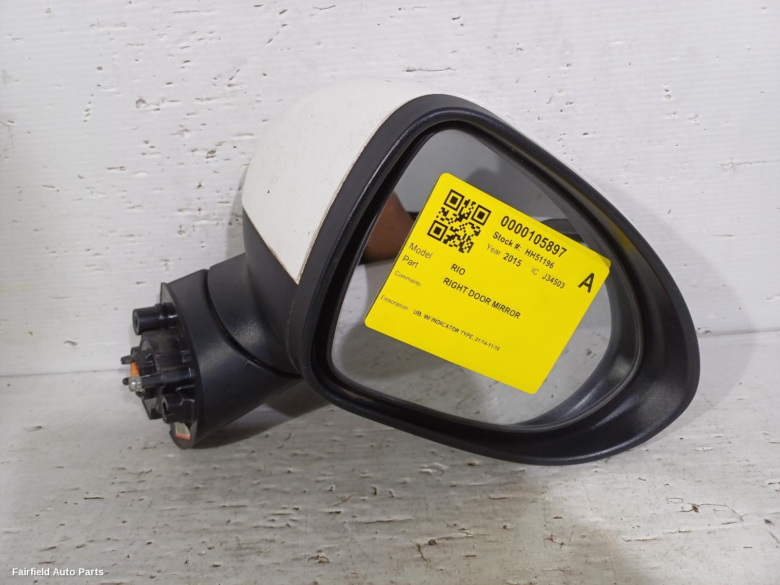 2015 Kia Rio Right Door Mirror