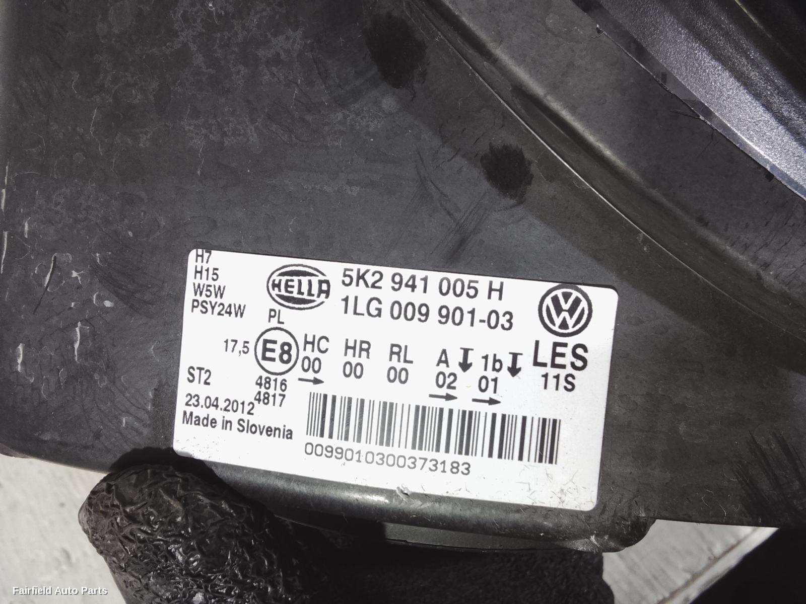 2008-2013 Volkswagen Golf Left Headlamp
