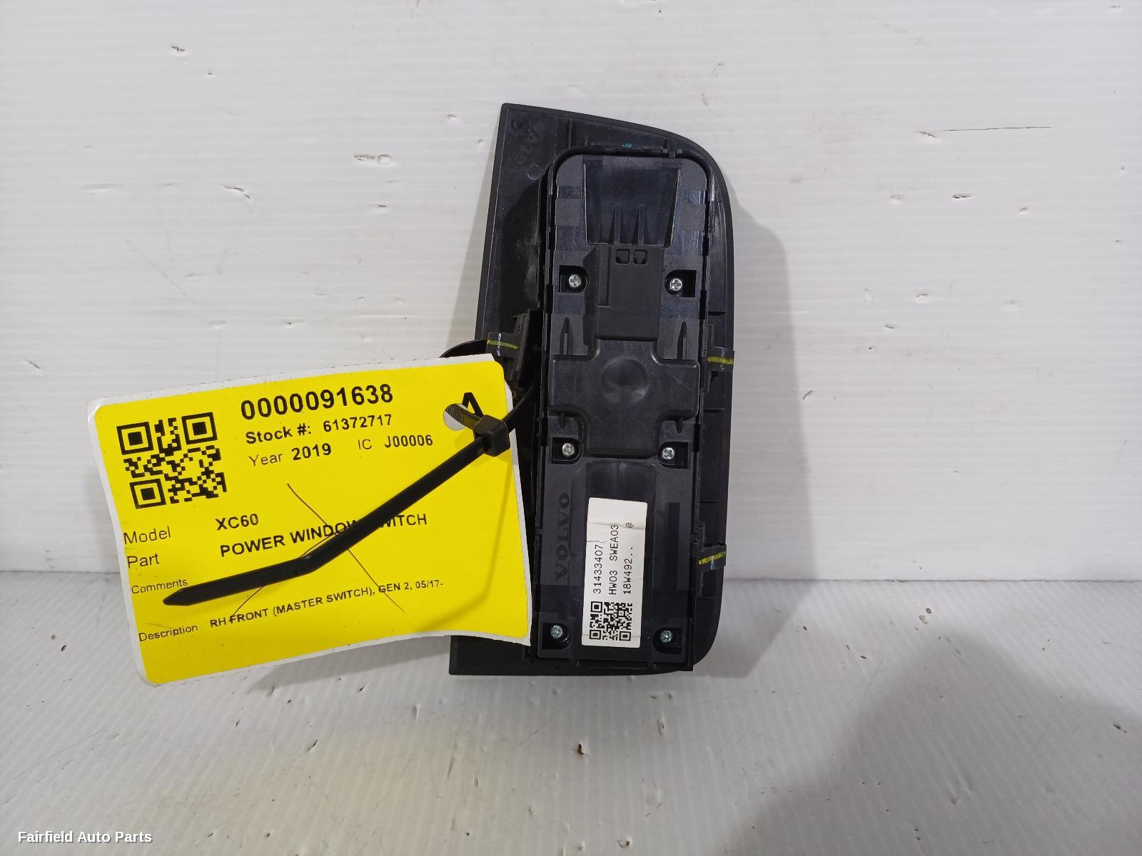 2017-2025 Volvo Xc60 Pwr Dr Wind Switch