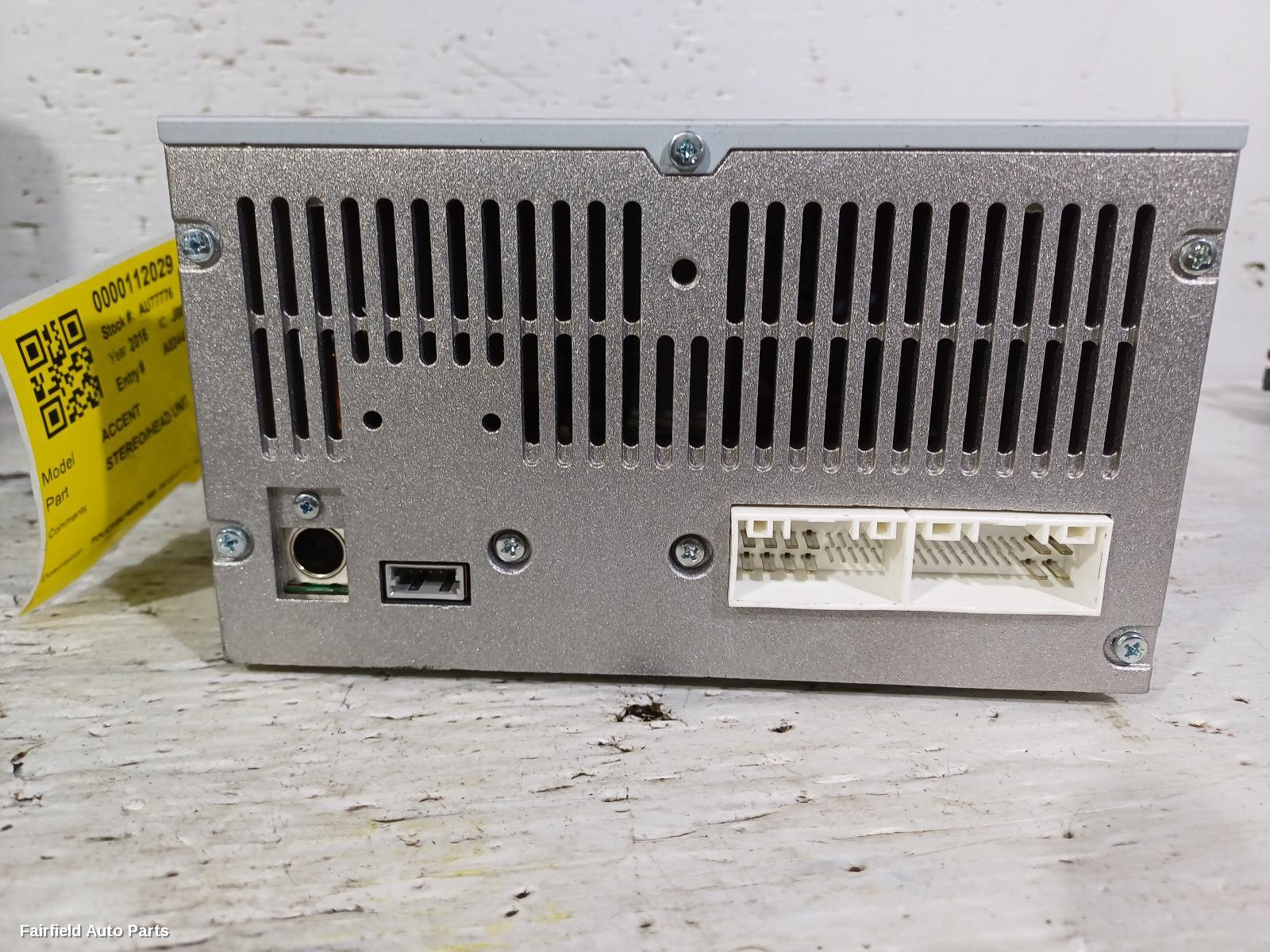 2015-2019 Hyundai Accent Radio Cd Dvd Sat Tv