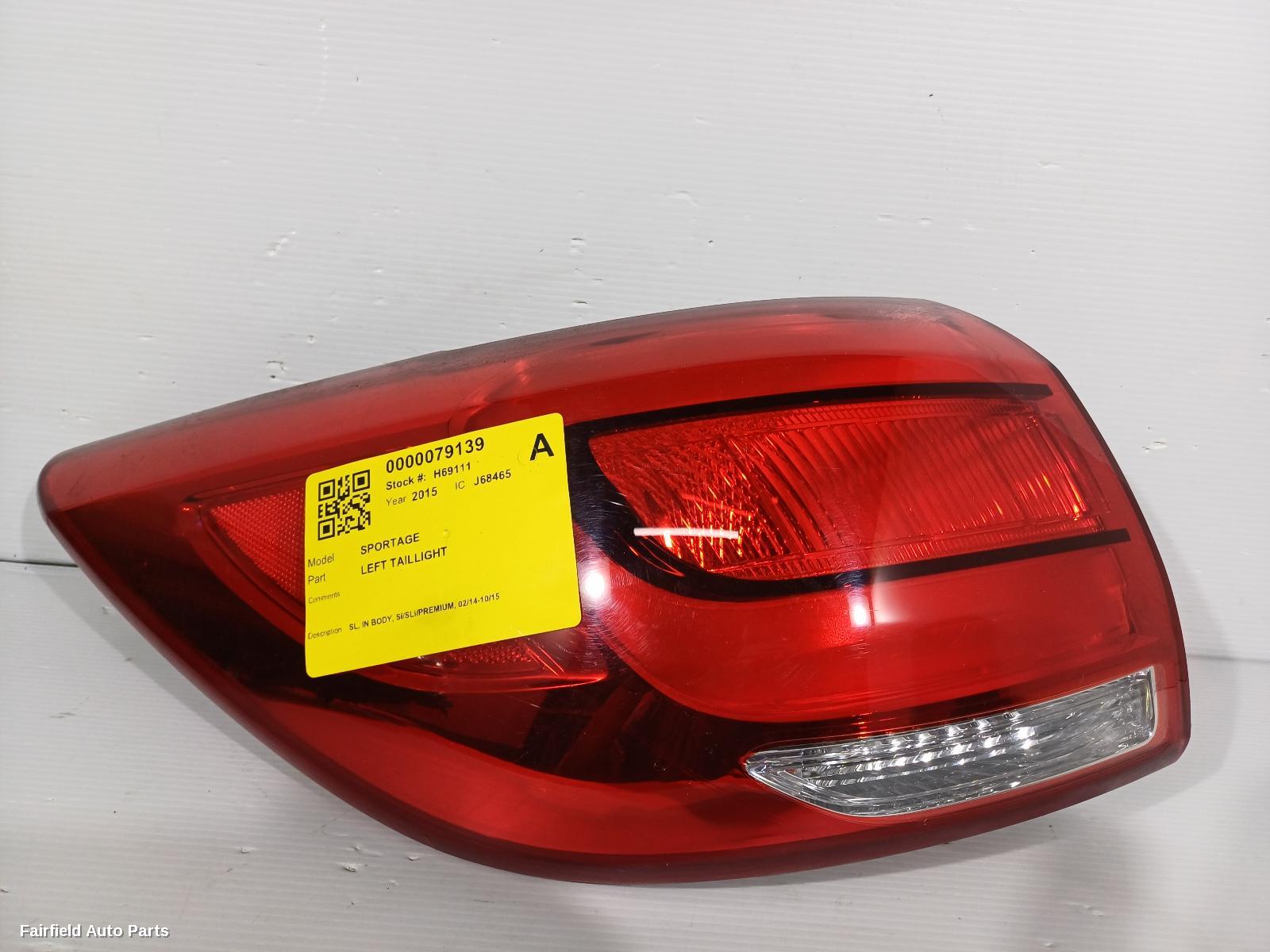 2014-2015 Kia Sportage Left Taillight