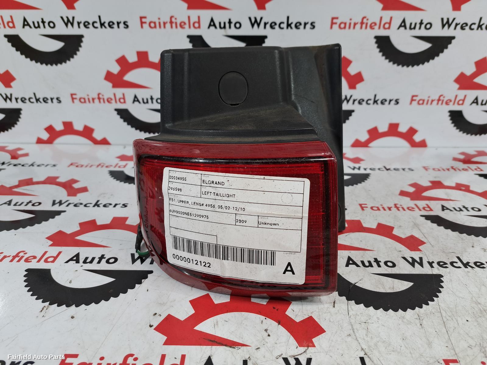 2009 Nissan Elgrand Left Taillight