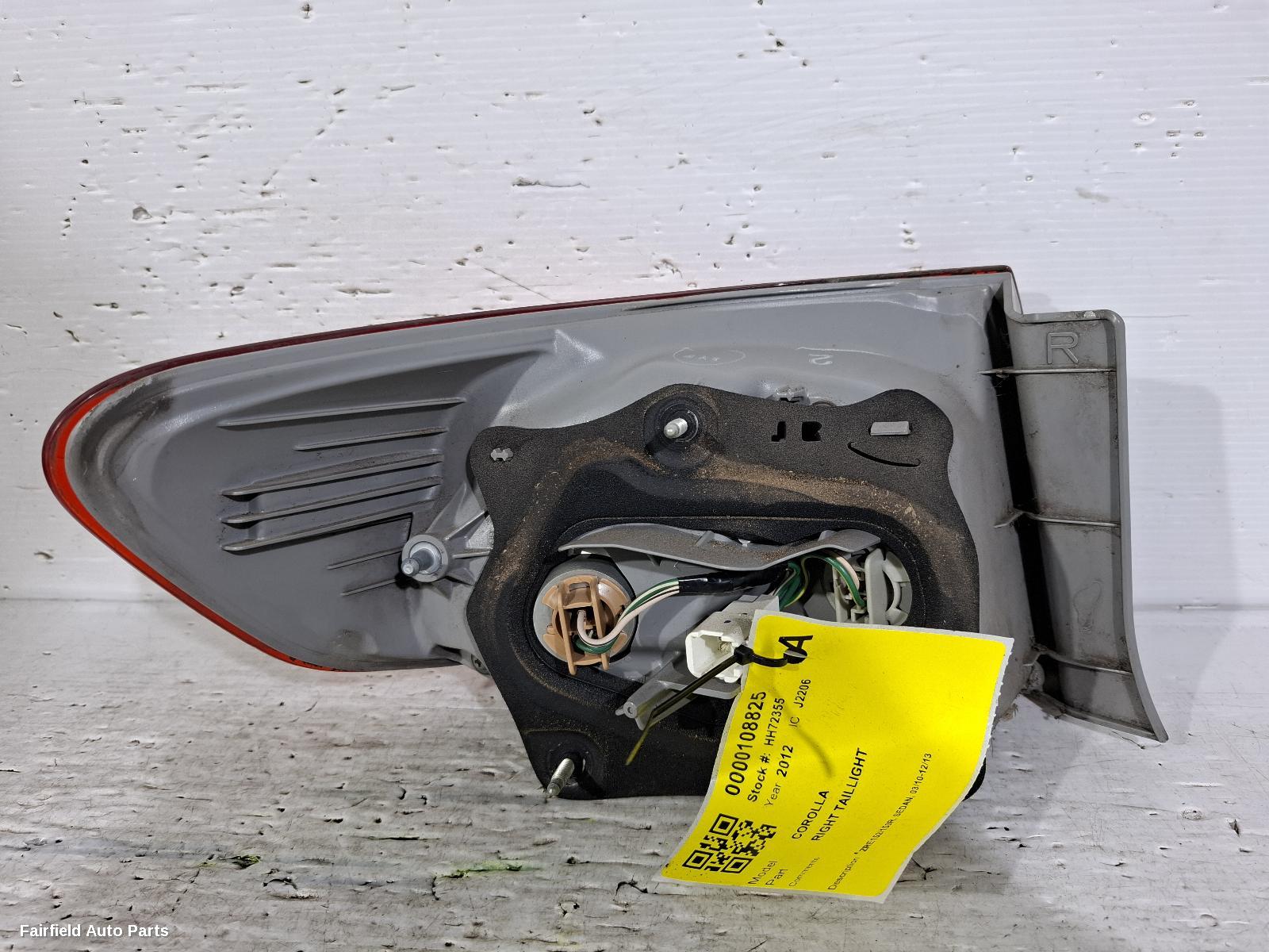 2010-2013 Toyota Corolla Right Taillight