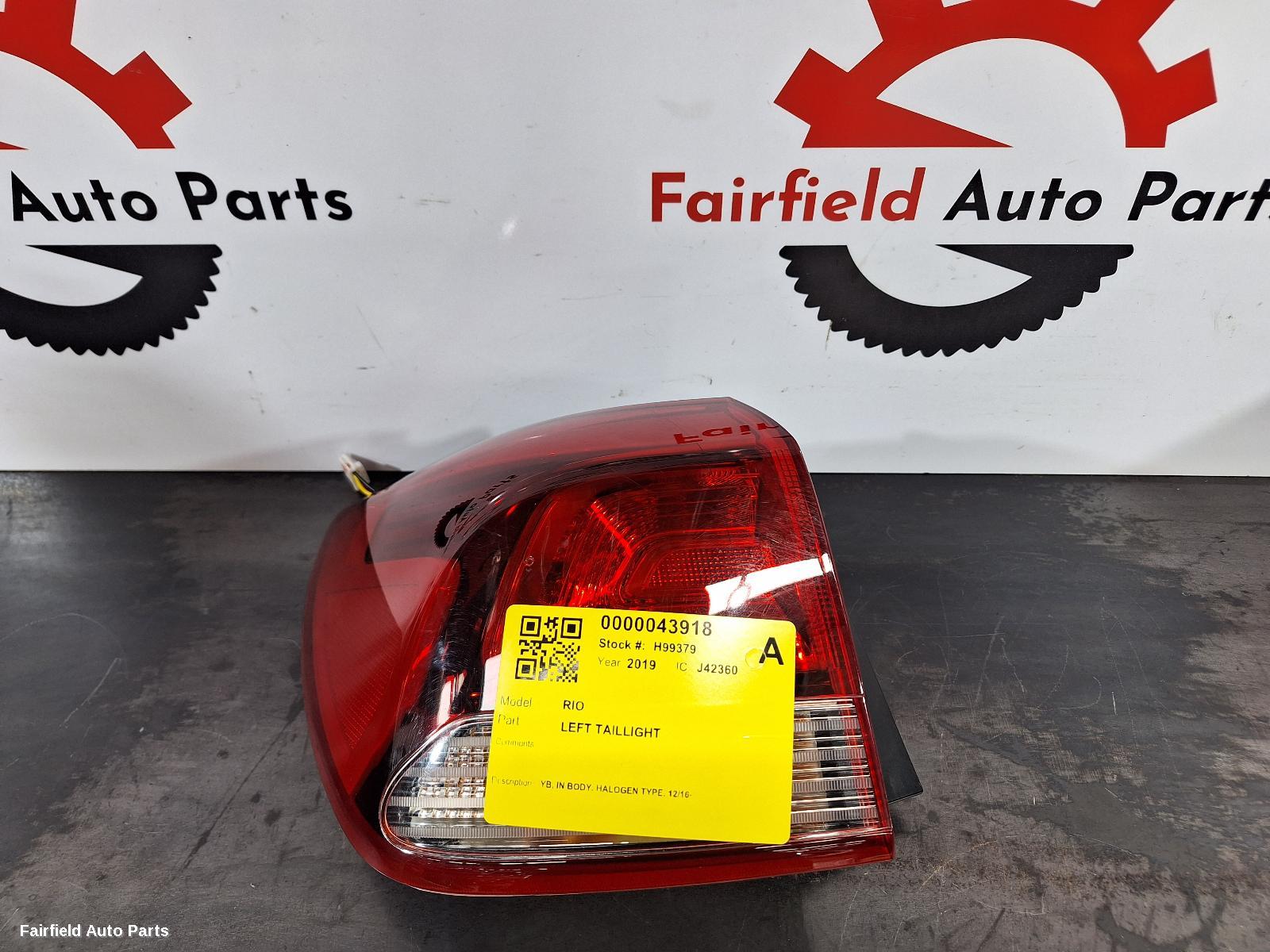 2016-2023 Kia Rio Left Taillight