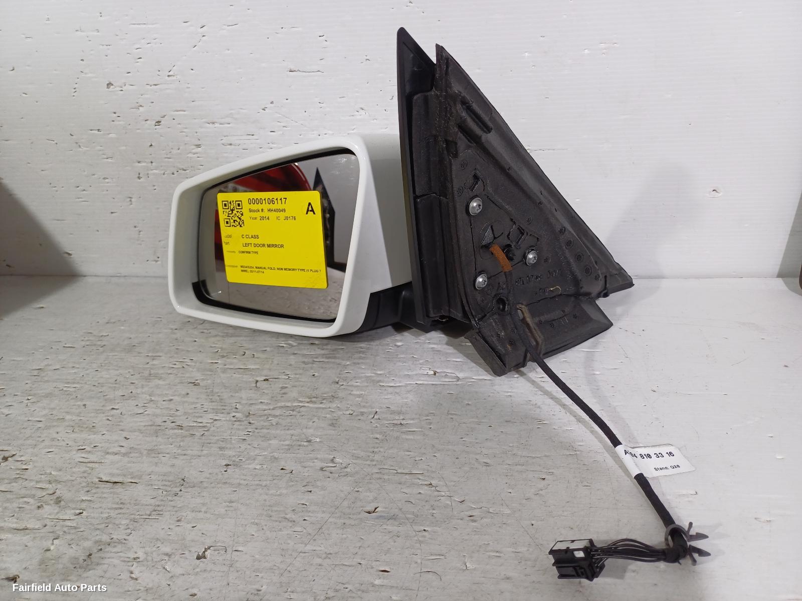 2014 Mercedes C Class Left Door Mirror