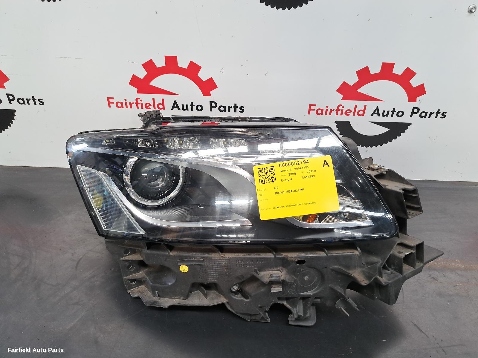 2009-2012 Audi Q5 Right Headlamp