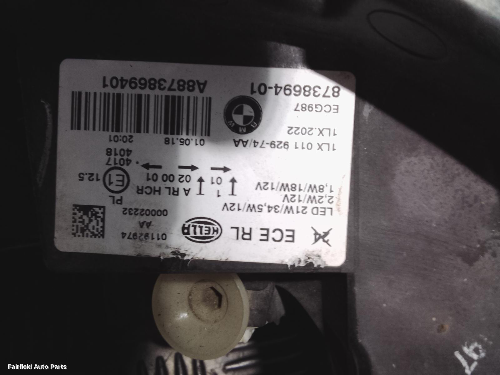2015-2019 Bmw 1 Series Right Headlamp