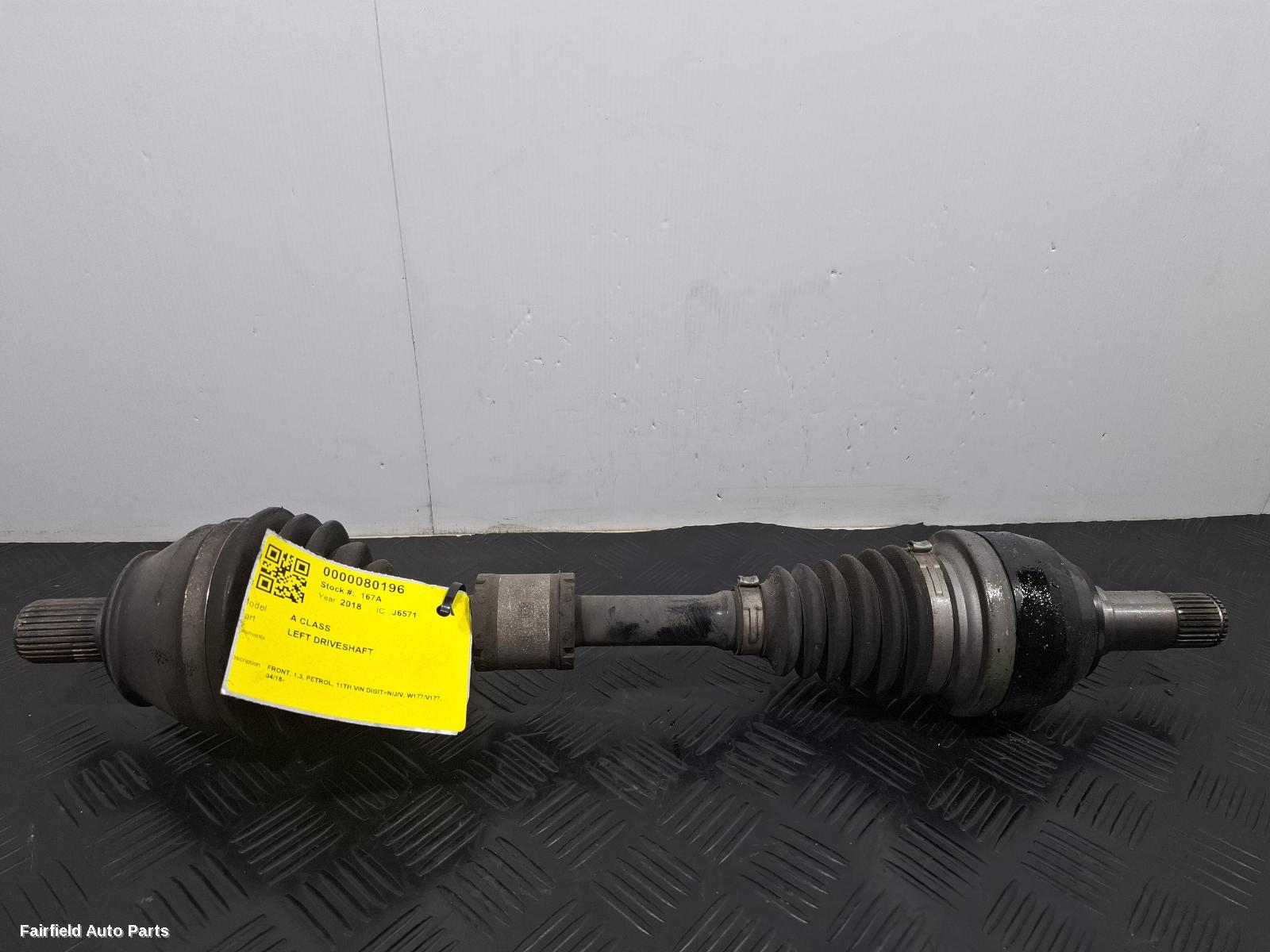 2018 Mercedes A Class Left Driveshaft