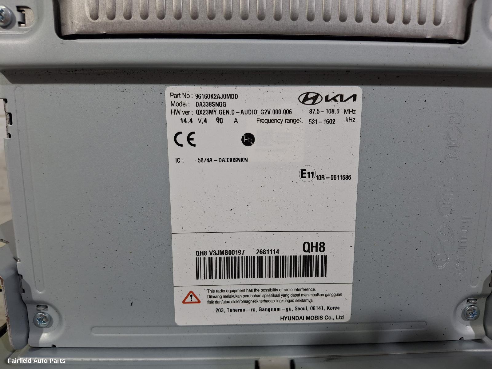 2019-2025 Hyundai Venue Radio Cd Dvd Sat Tv