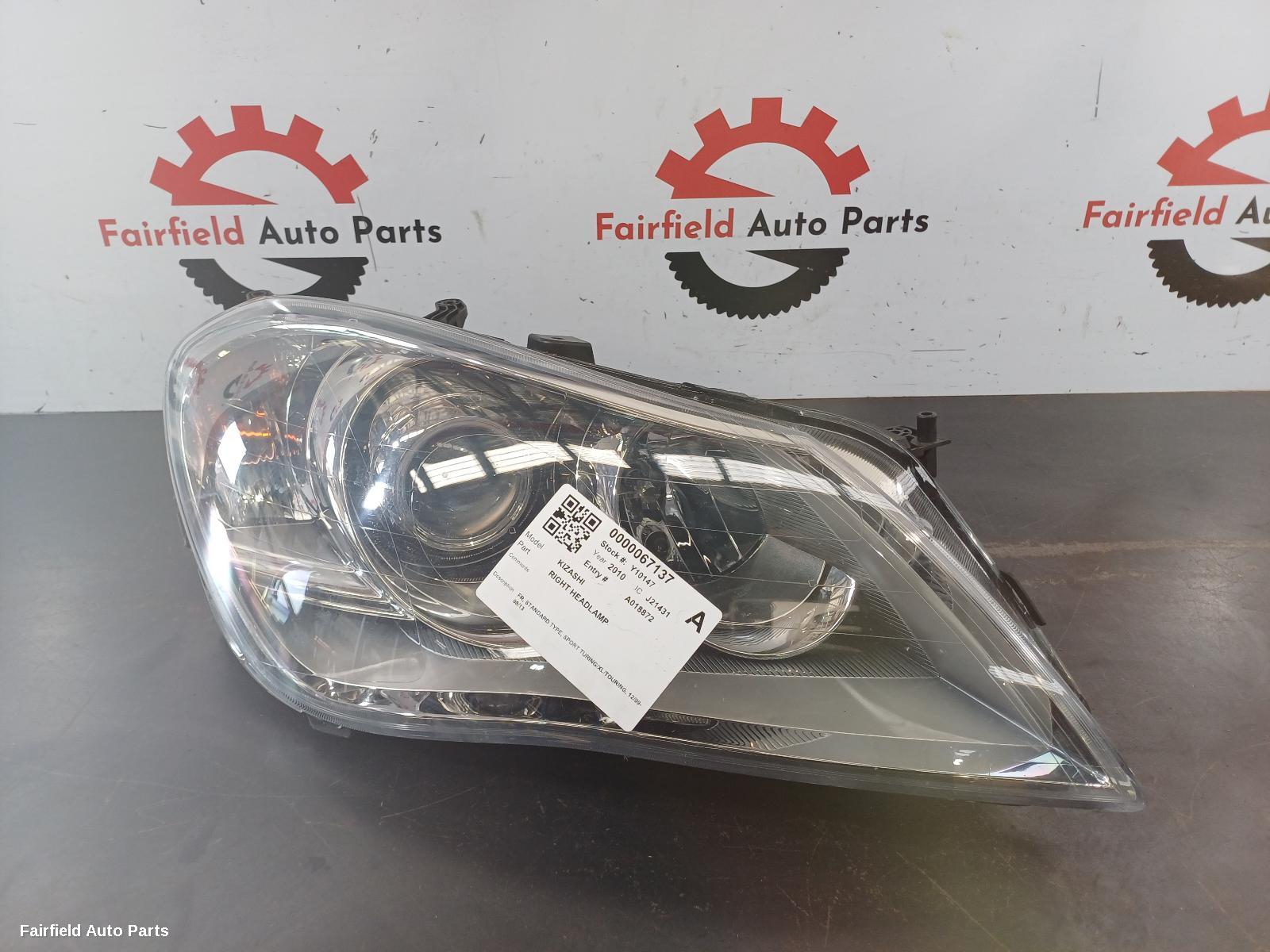 2010 Suzuki Kizashi Right Headlamp