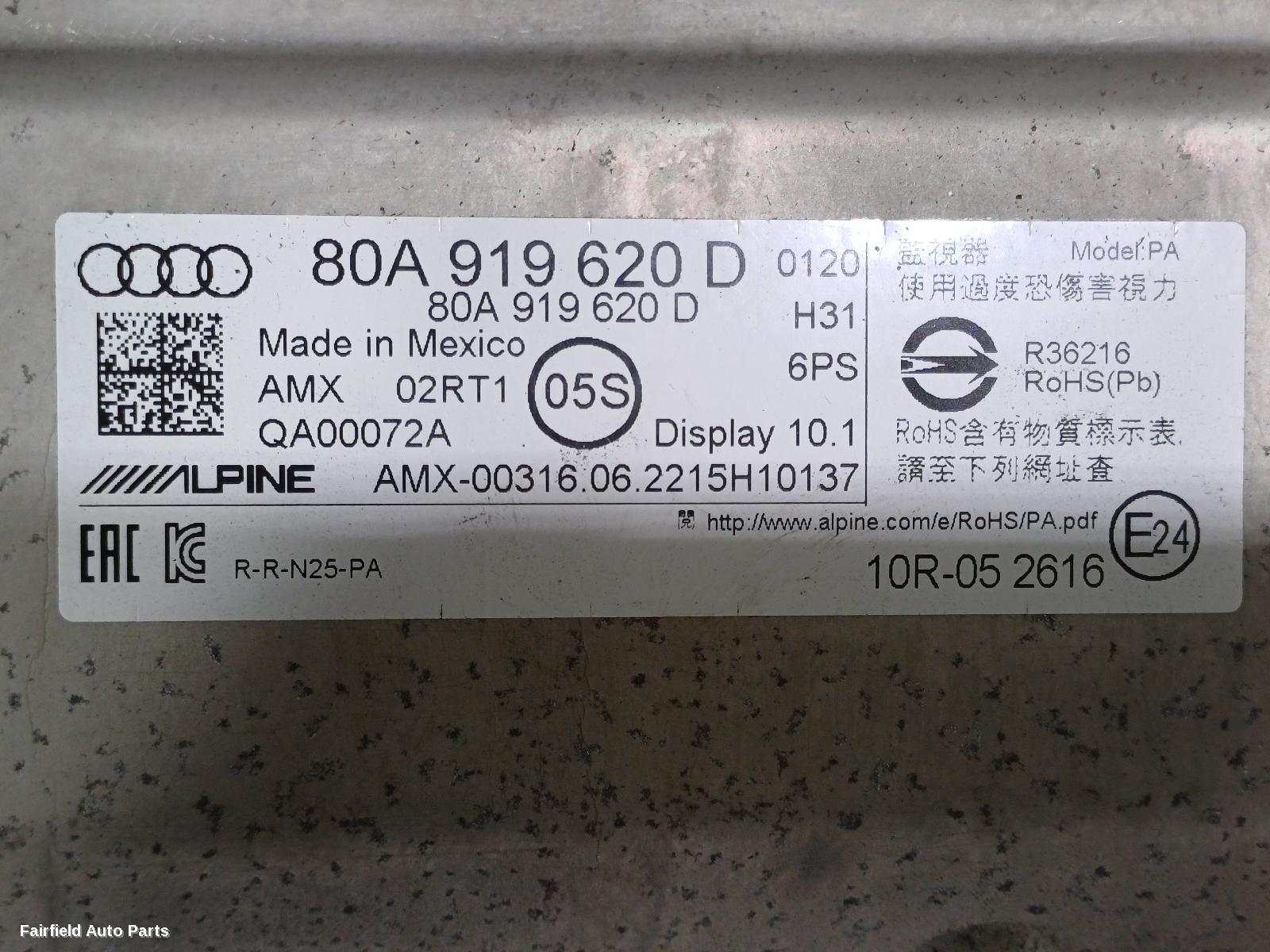 2020-2025 Audi Q5 Radio Cd Dvd Sat Tv