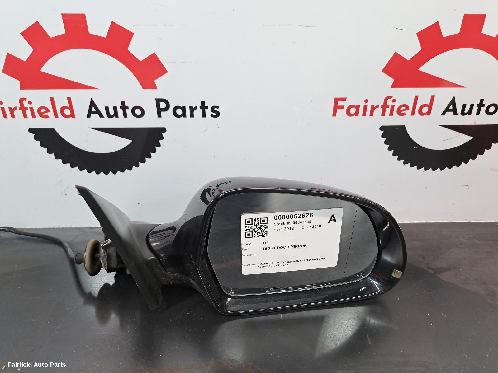 2012-2018 Audi Q3 Right Door Mirror