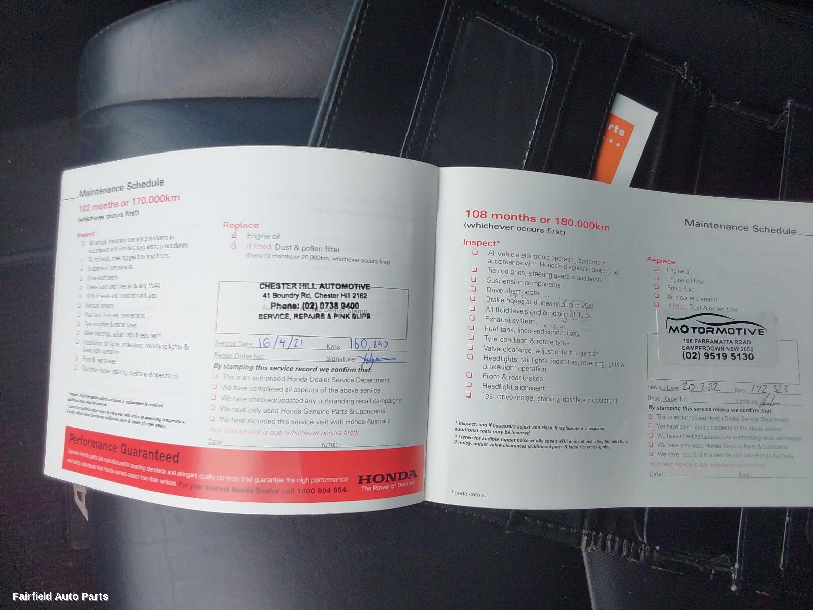 2013 Honda Accord Seatbelt Stalk