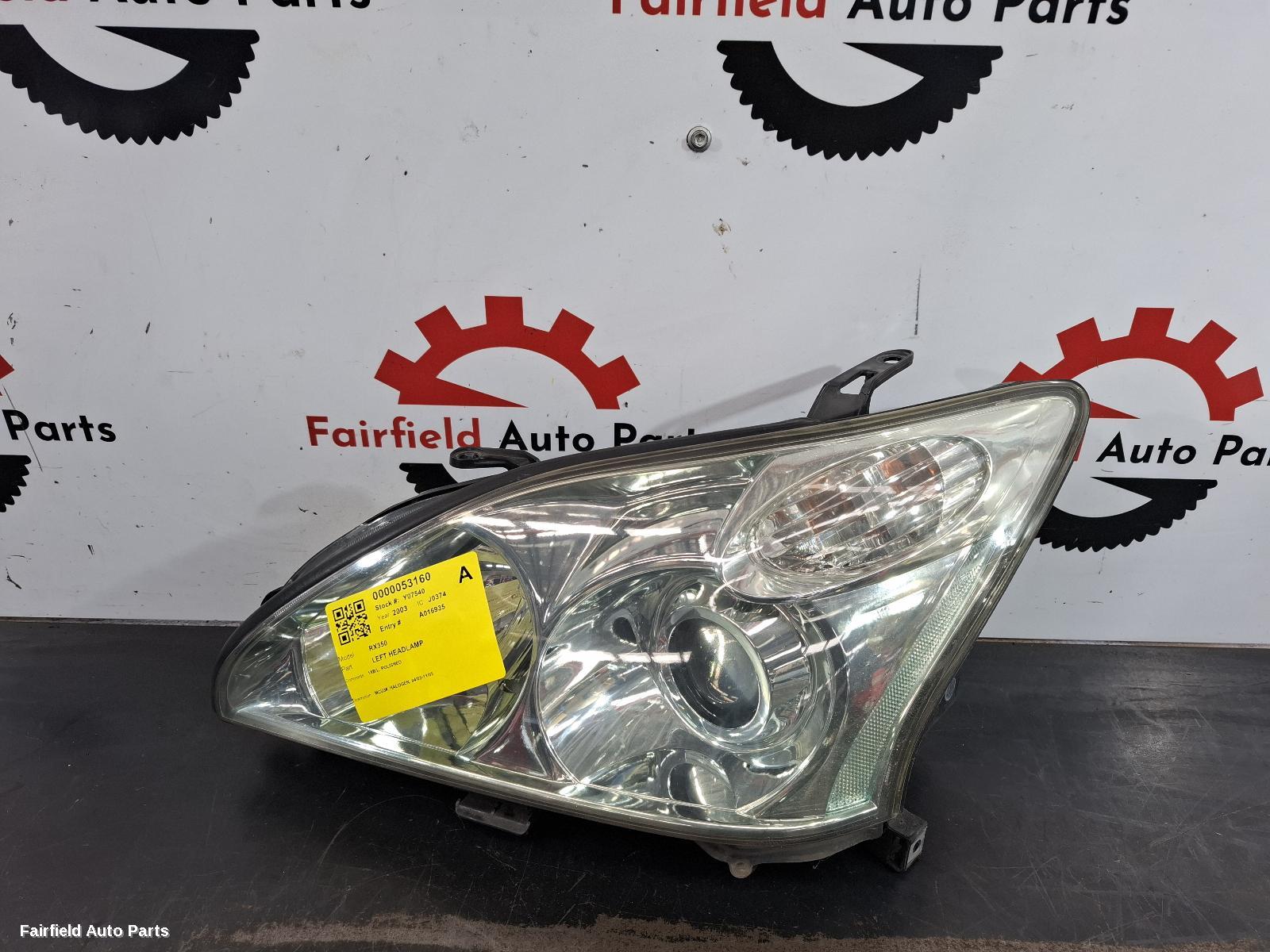 2003-2004 Lexus Rx Series Left Headlamp