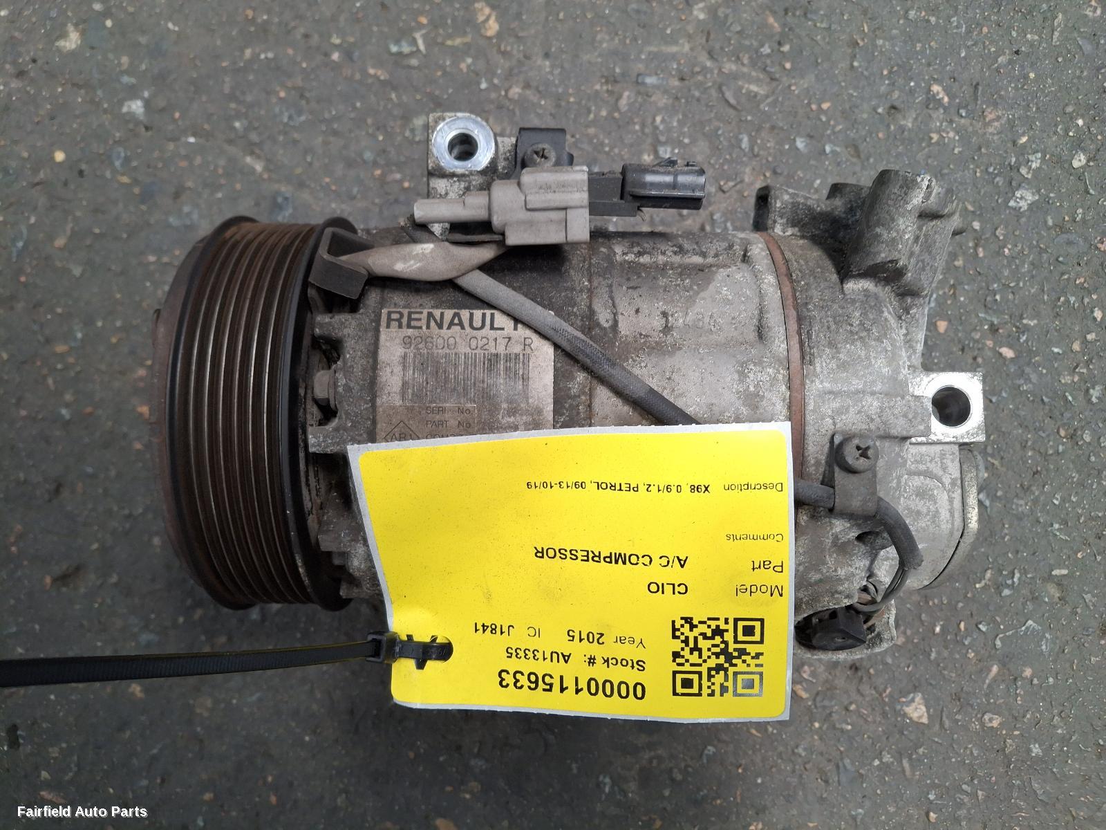 2013-2019 Renault Clio A C Compressor