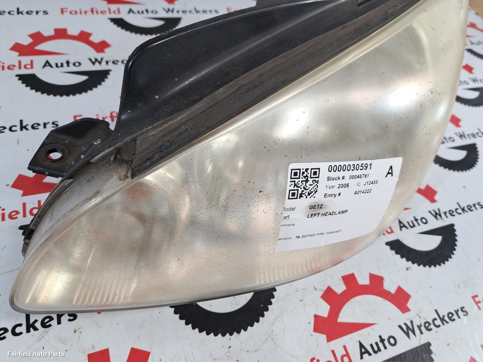 2006 Hyundai Getz Left Headlamp