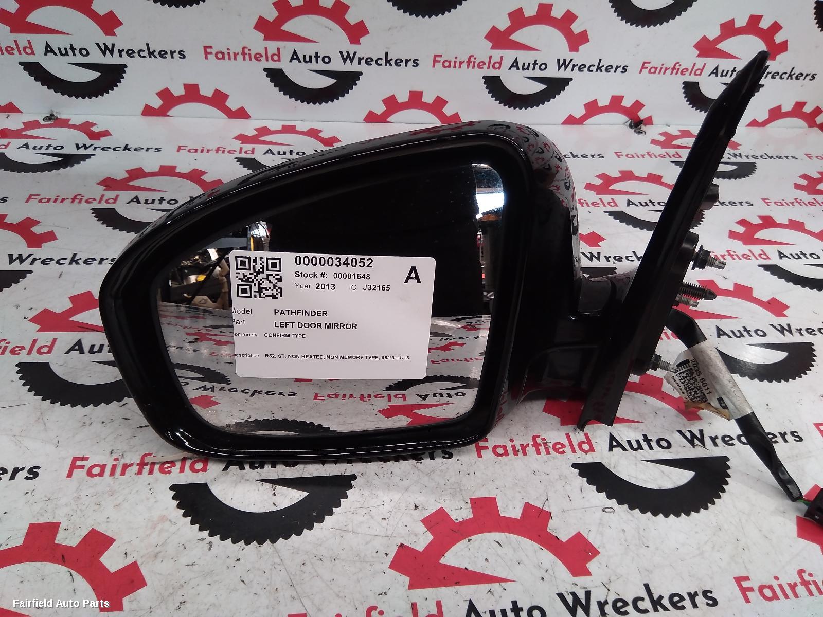 2013-2016 Nissan Pathfinder Left Door Mirror