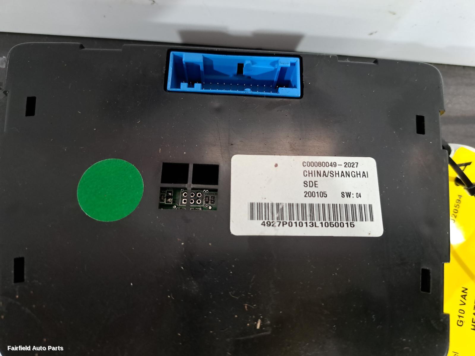 2015-2022 Ldv G10 Heater Ac Controls