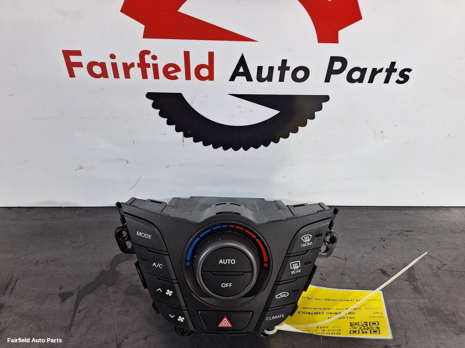 2011-2018 Hyundai Veloster Heater Ac Controls